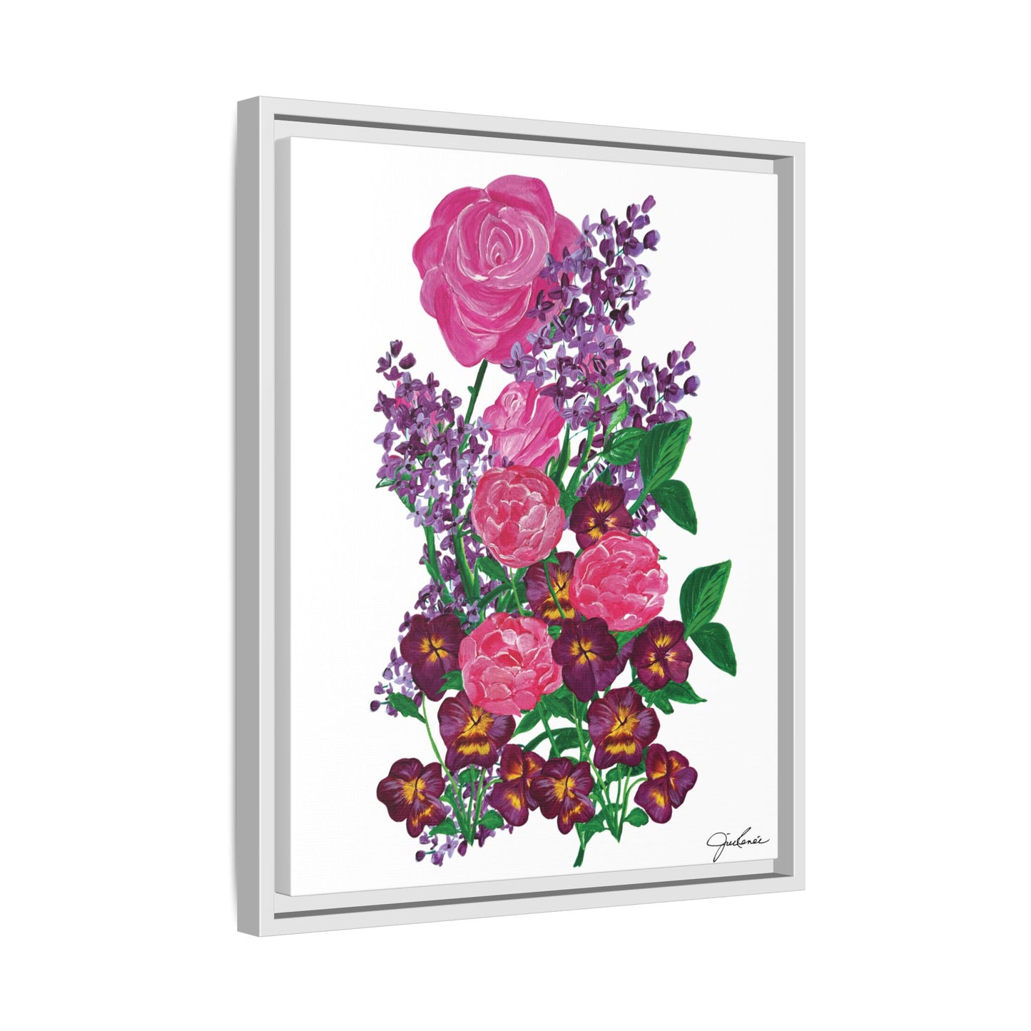 Framed Canvas, Botanical Bouquet - Wall Art, Home Decor, Matte Canvas Print, Multi-color