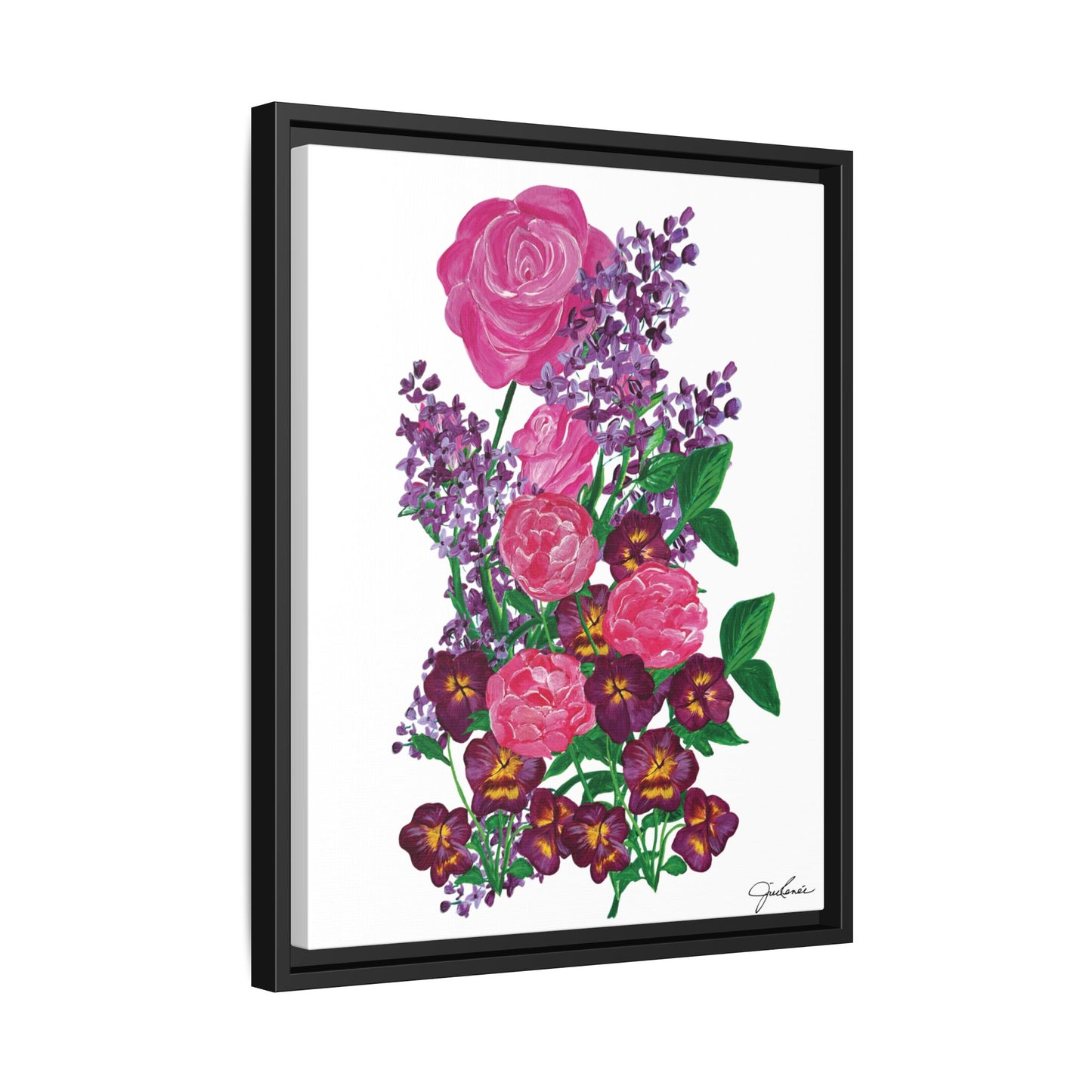Framed Canvas, Botanical Bouquet - Wall Art, Home Decor, Matte Canvas Print, Multi-color