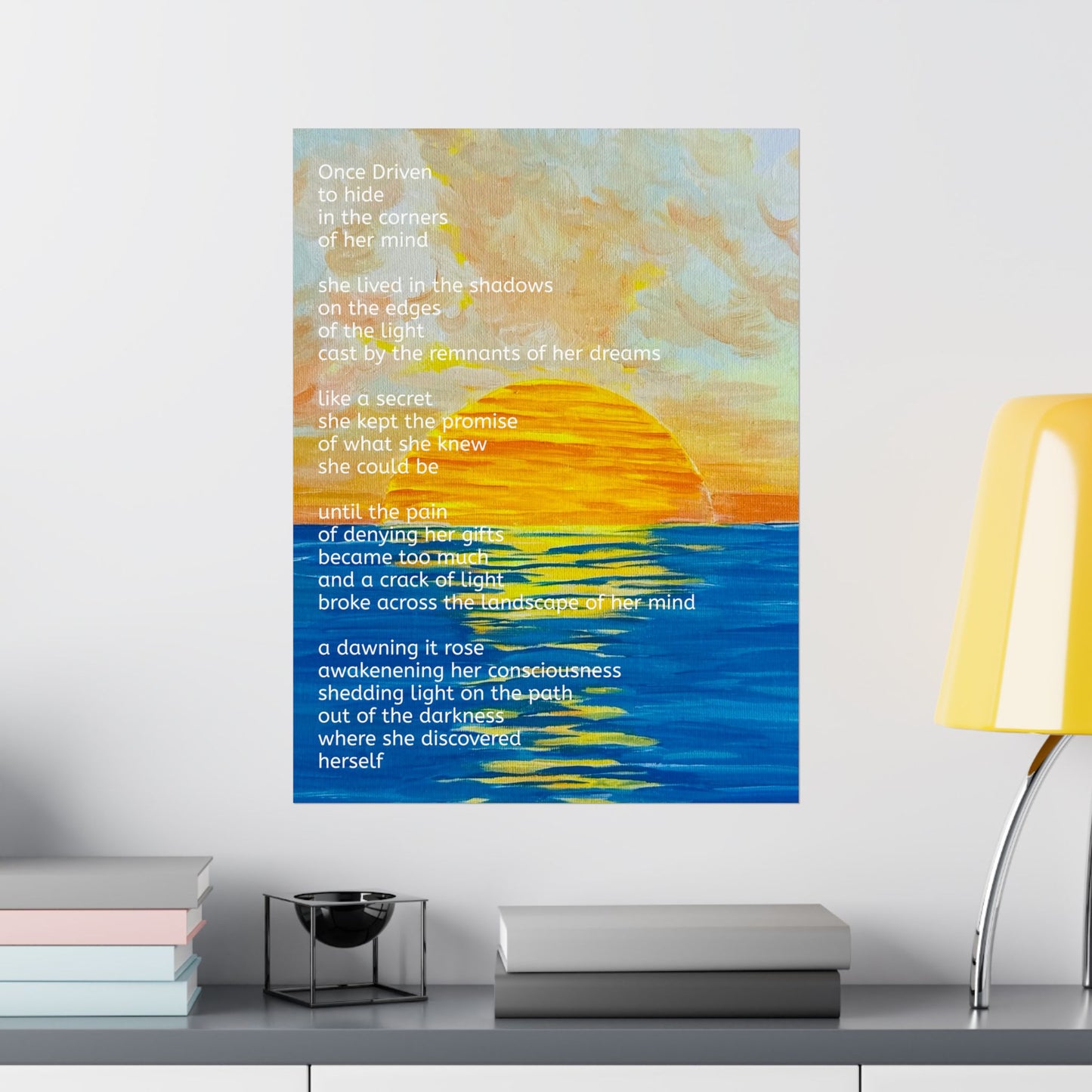 Inspirational Discover Herself Poster - Matte Inspirational Poster - 3 sizes Original Art and Poetry