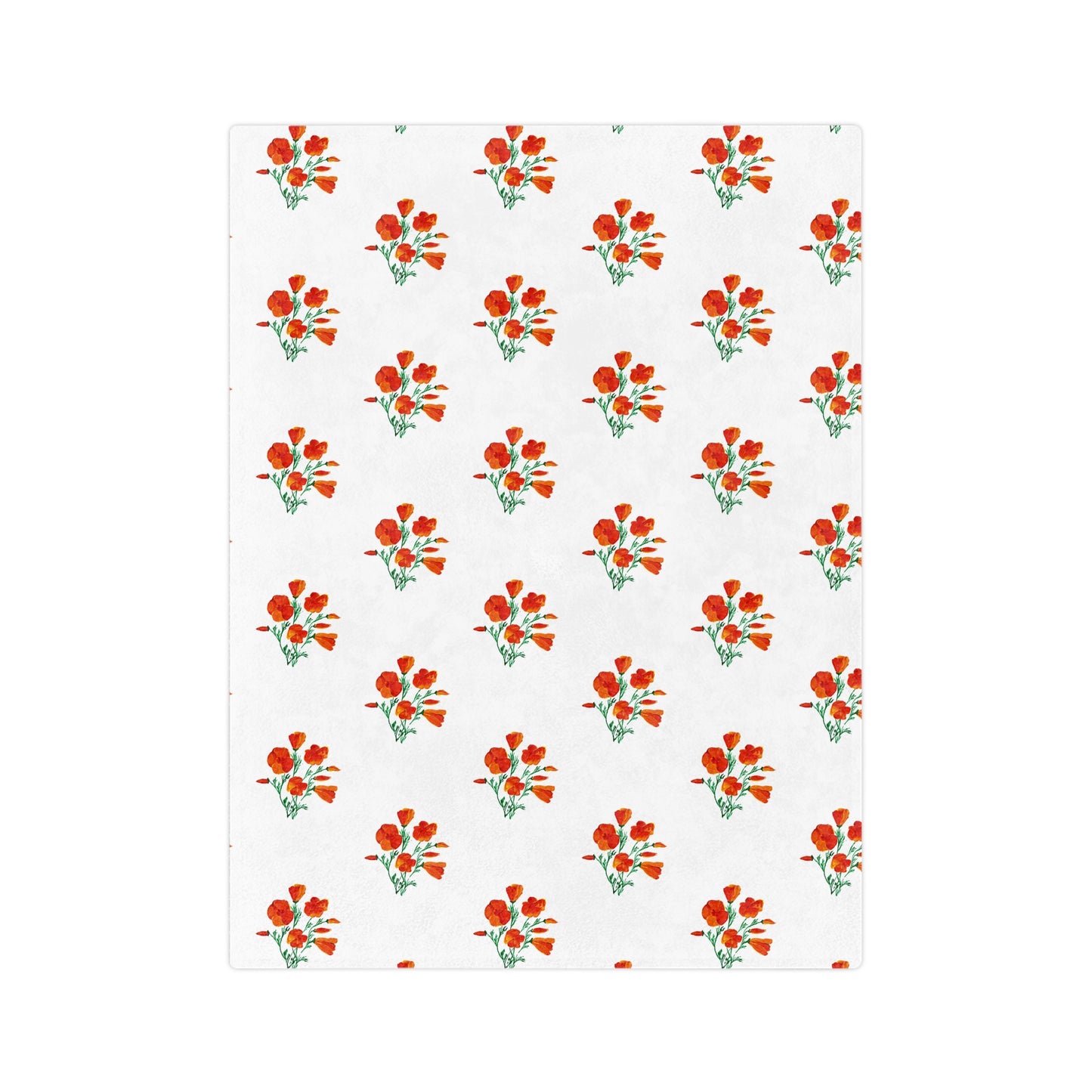 Chic Floral Blanket, painted California Poppies, Cozy Home Decor, Soft Throw Blanket, Ideal Gift, Living Room Accent, Spring Decor