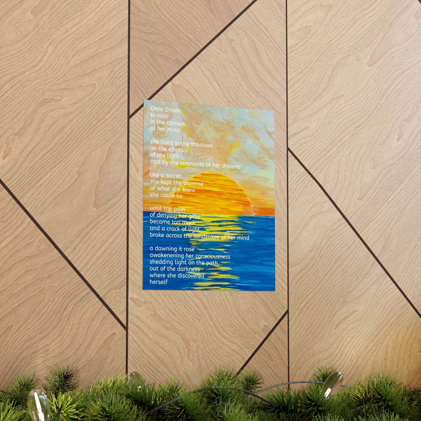 Inspirational Discover Herself Poster - Matte Inspirational Poster - 3 sizes Original Art and Poetry