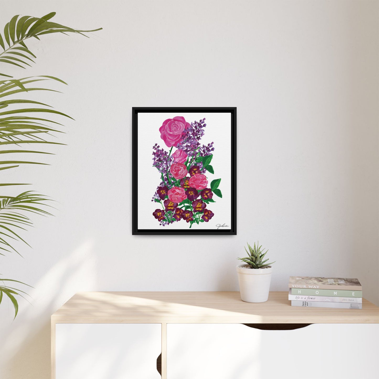 Framed Canvas, Botanical Bouquet - Wall Art, Home Decor, Matte Canvas Print, Multi-color