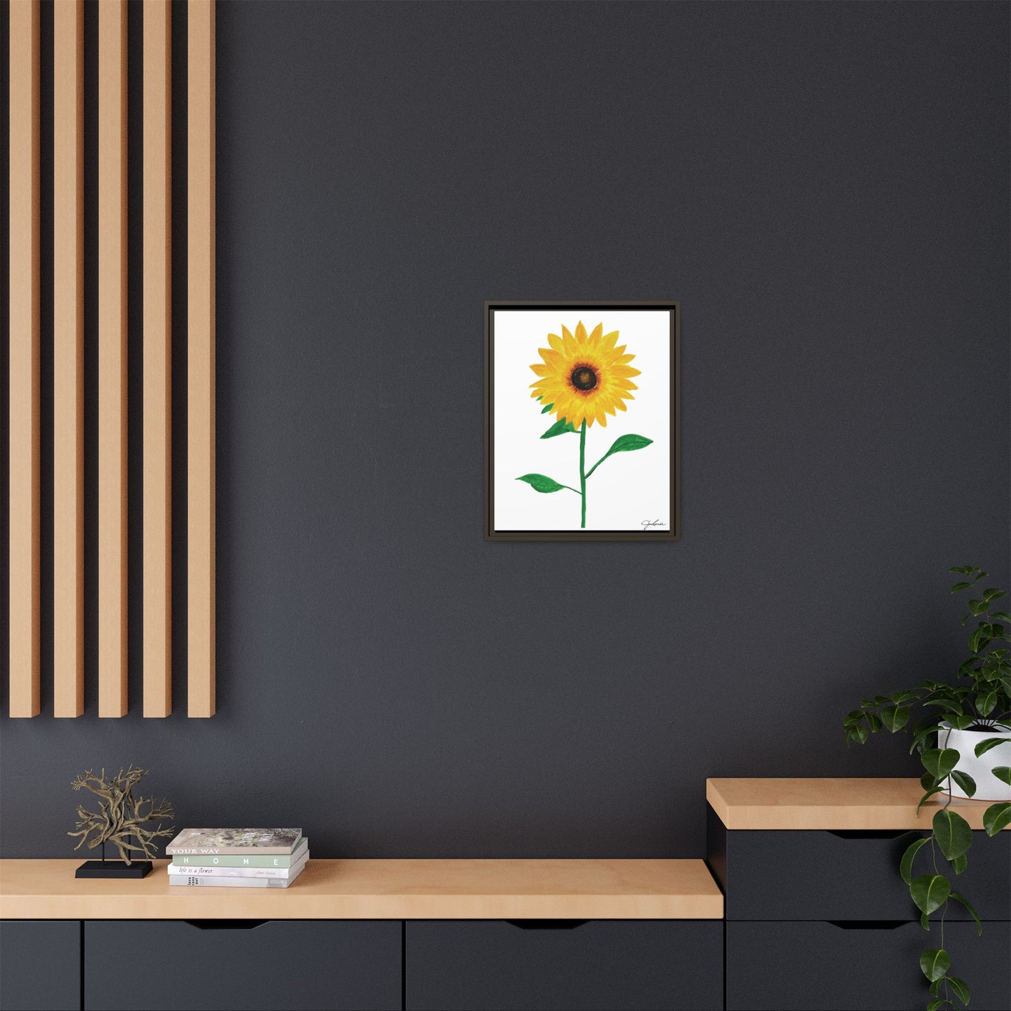 Framed Canvas Print ,  Sunflower! - Wall Art, Home Decor, Matte Canvas, Framed, Multi-color