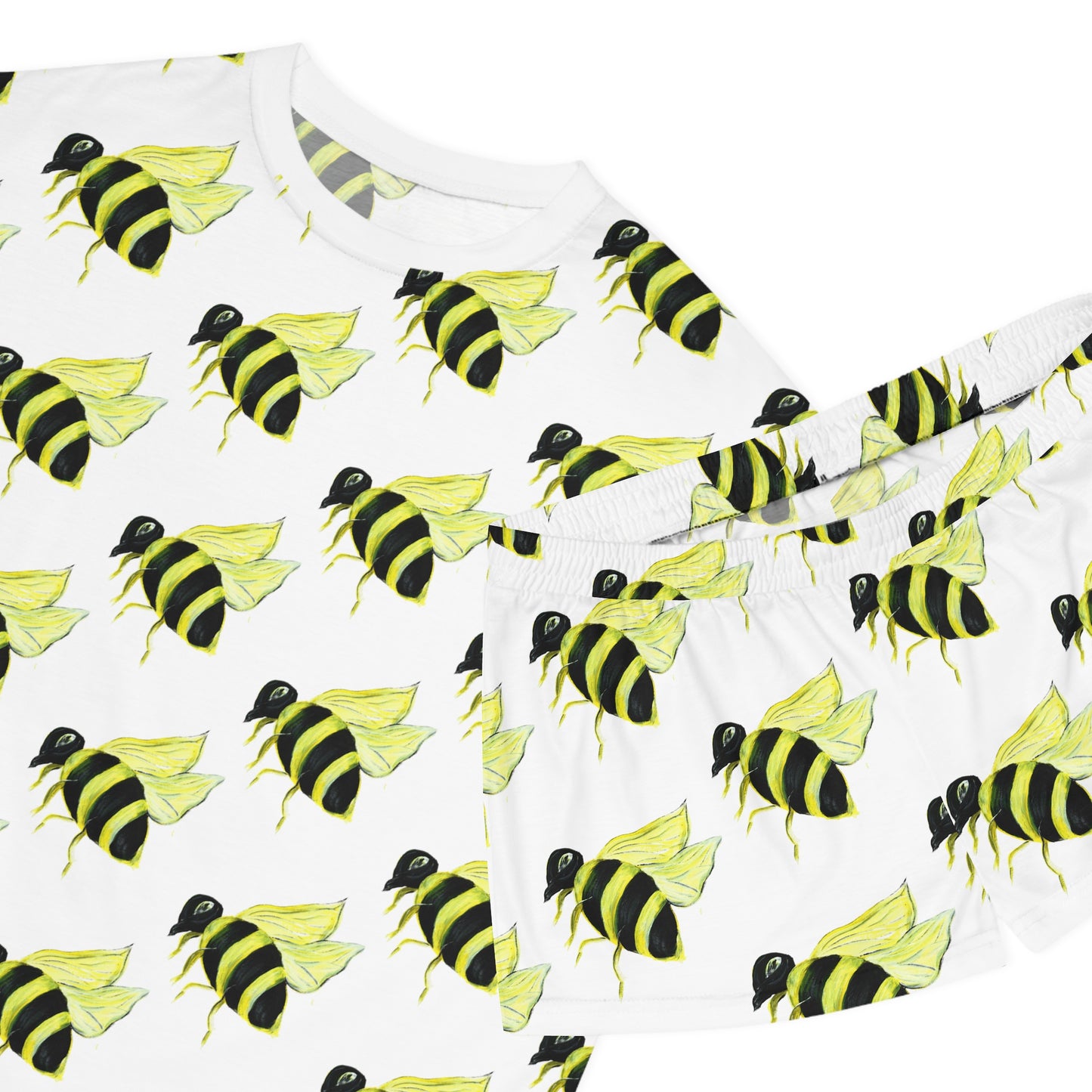 Bumble Bee Pattern Pajama Set | Short Sleepwear Set