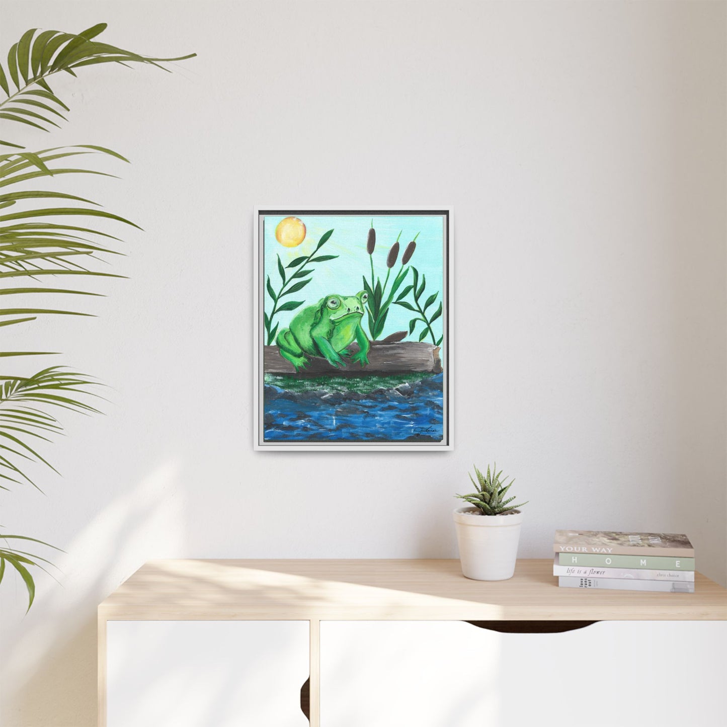 Canvas Print - Froggy! Waiting on Log