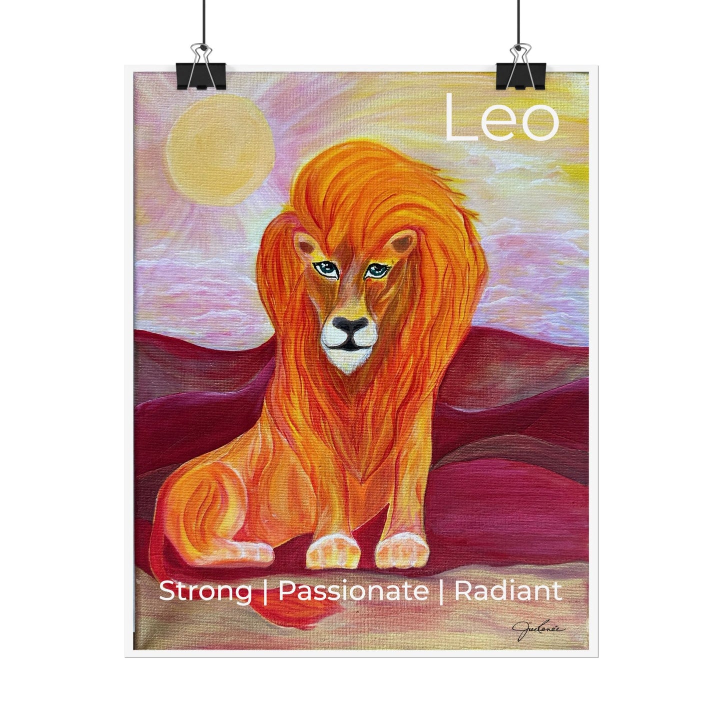 Majestic Leo the Lion Rolled Poster | Sunlit Savanna Animal Art Print