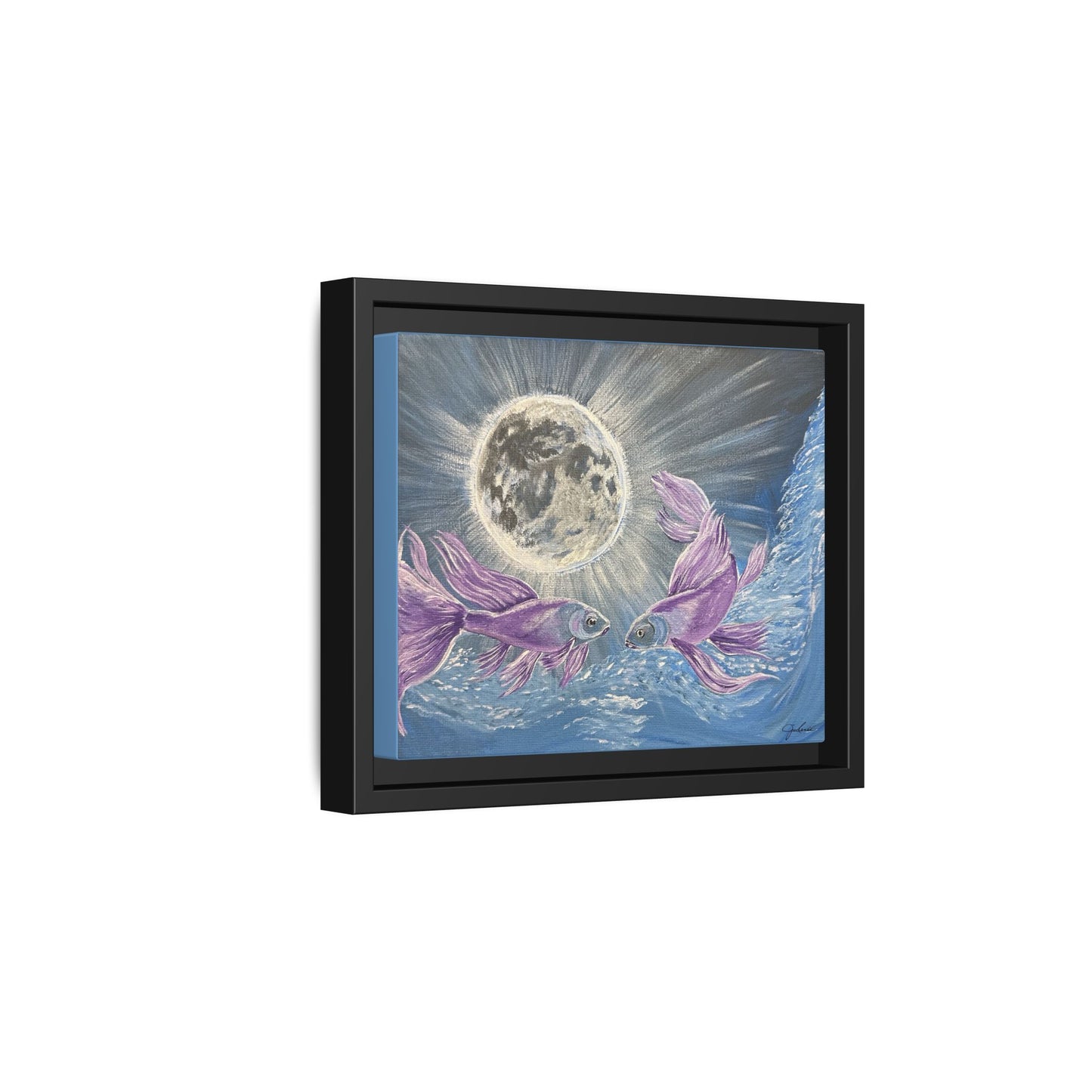 'Moonlit Pisces' Framed Canvas Print