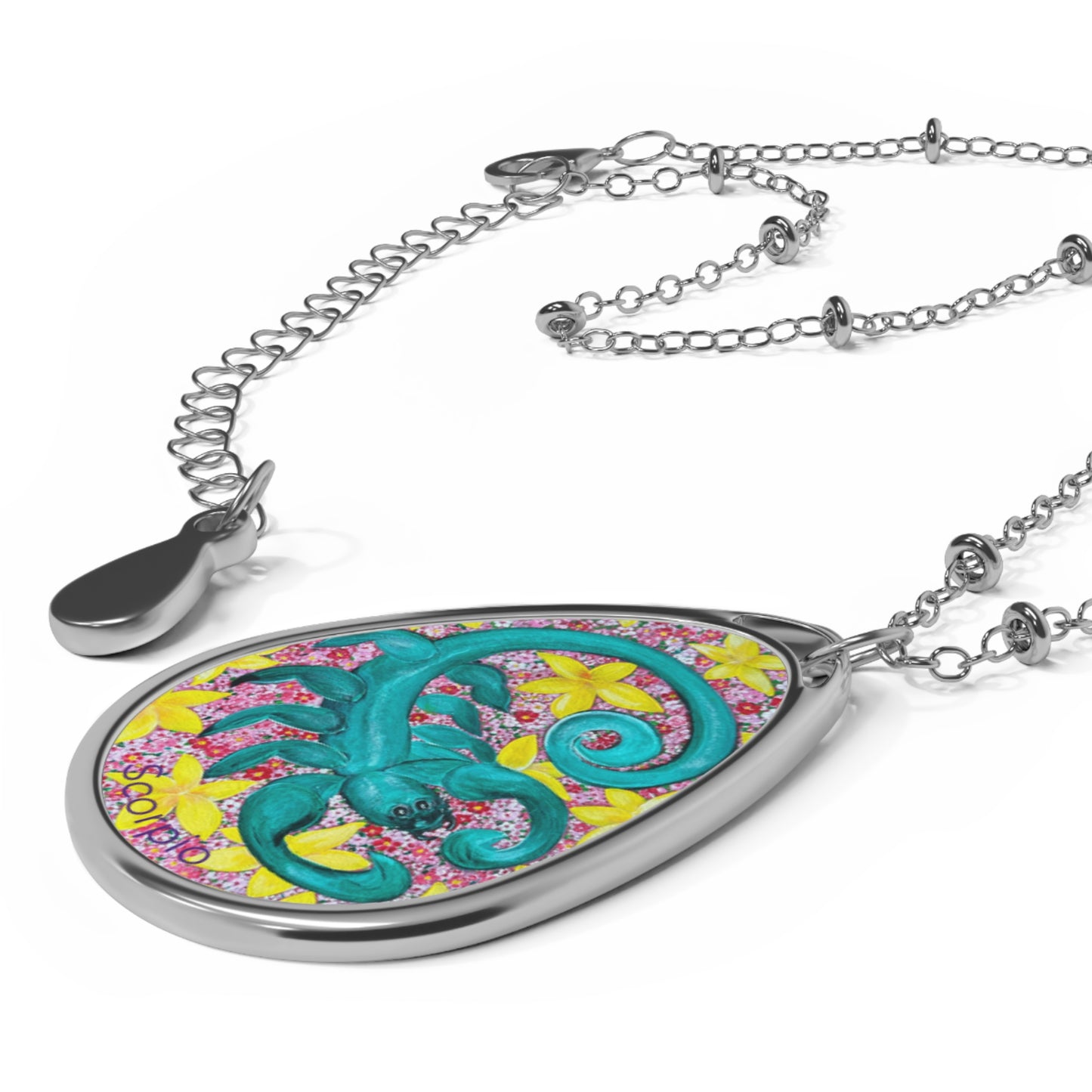 Scorpio Zodiac Oval Necklace, Celestial Jewelry Gift, Horoscope Charm, Astrology Accessory, Astrological Pendant, Zodiac Sign Pendant,