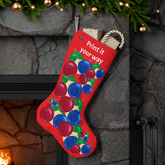 Christmas Stocking, Holiday Decor, Personalized Stocking, Festive Ornament Gift, Colorful Santa Sack, Xmas Fireplace Decor