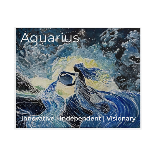 Celestial Aquarius Poster, Zodiac Wall Art, Astrology Room Decor, Horoscope Print, Celestial Home Decor, Astrological Sign Poster