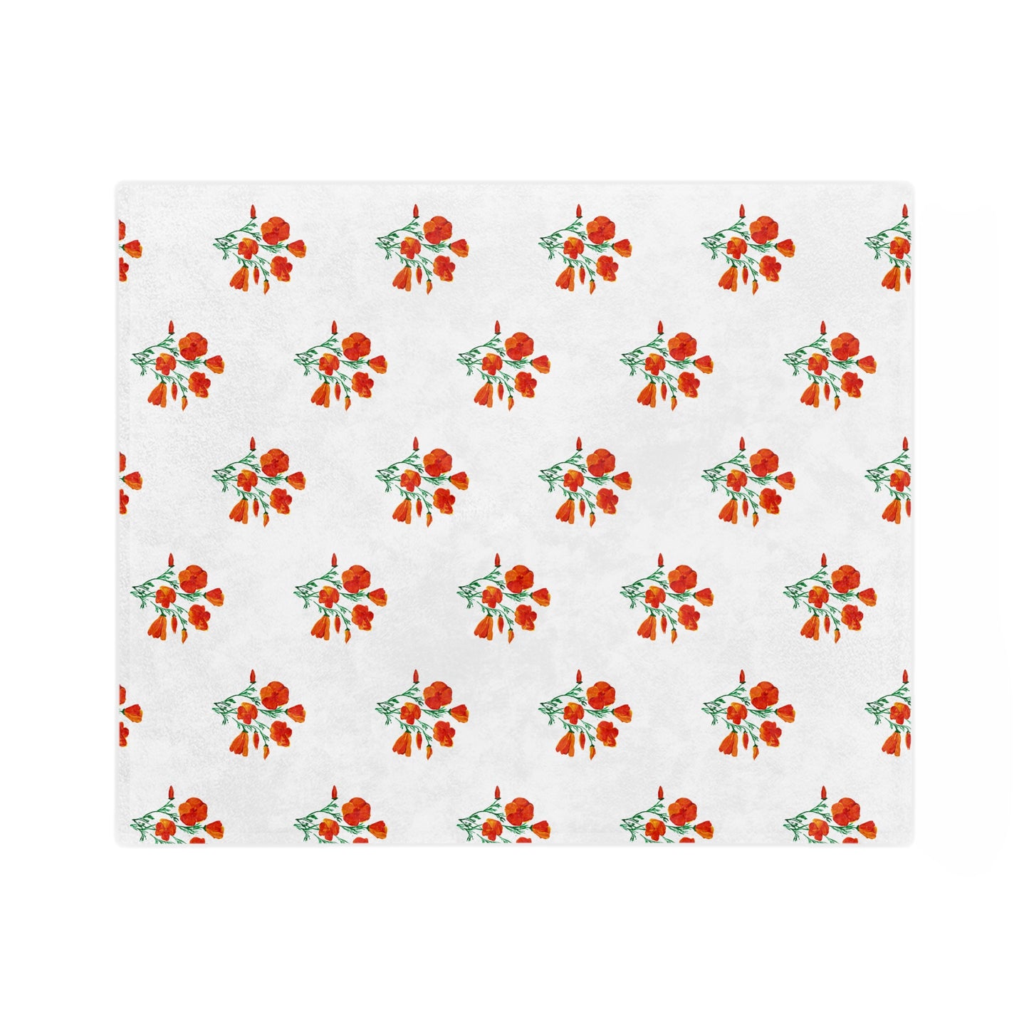 Chic Floral Blanket, painted California Poppies, Cozy Home Decor, Soft Throw Blanket, Ideal Gift, Living Room Accent, Spring Decor