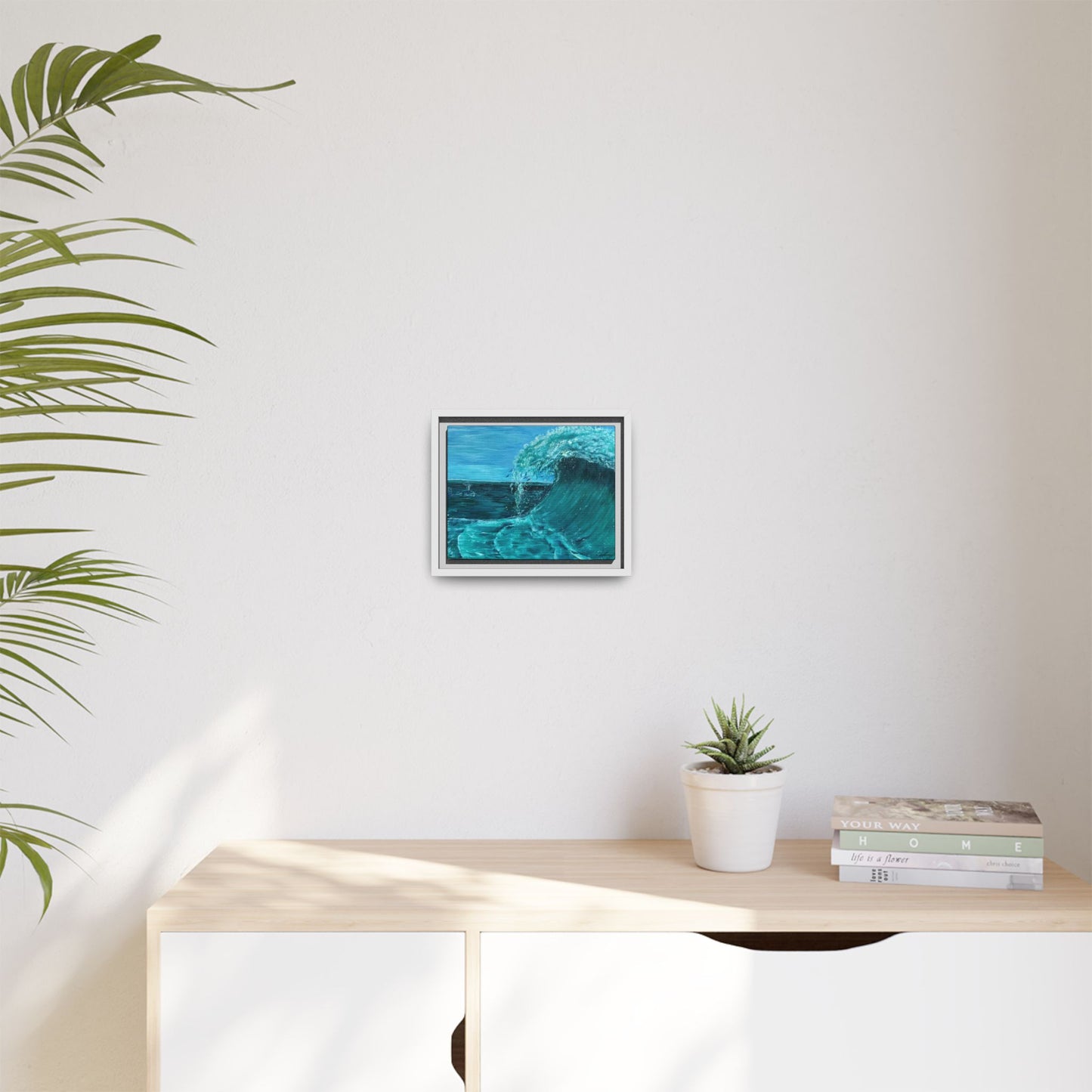 Colorful Wave at Sea Framed Canvas Print | Matte Canvas Artwork
