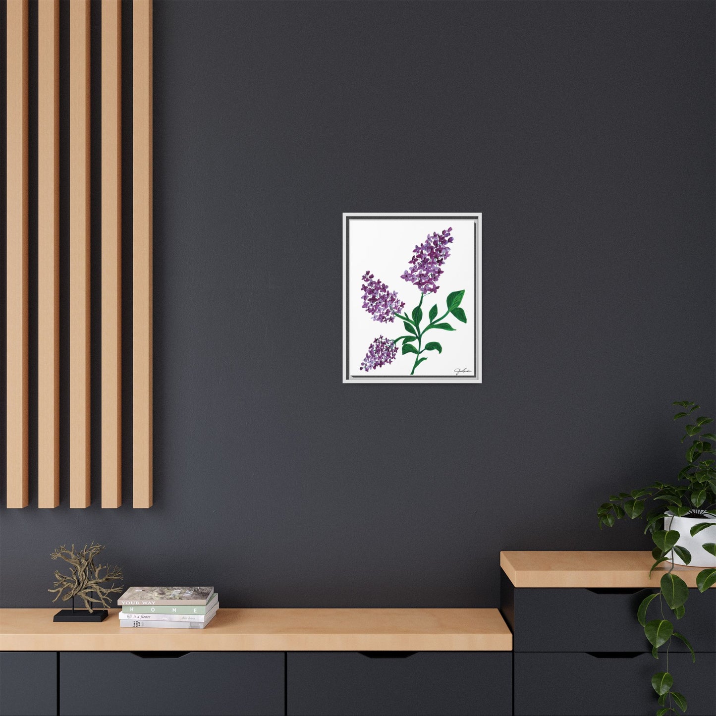 Framed Canvas Print ,  Lilacs! - Wall Art, Home Decor, Matte Canvas, Framed, Multi-color