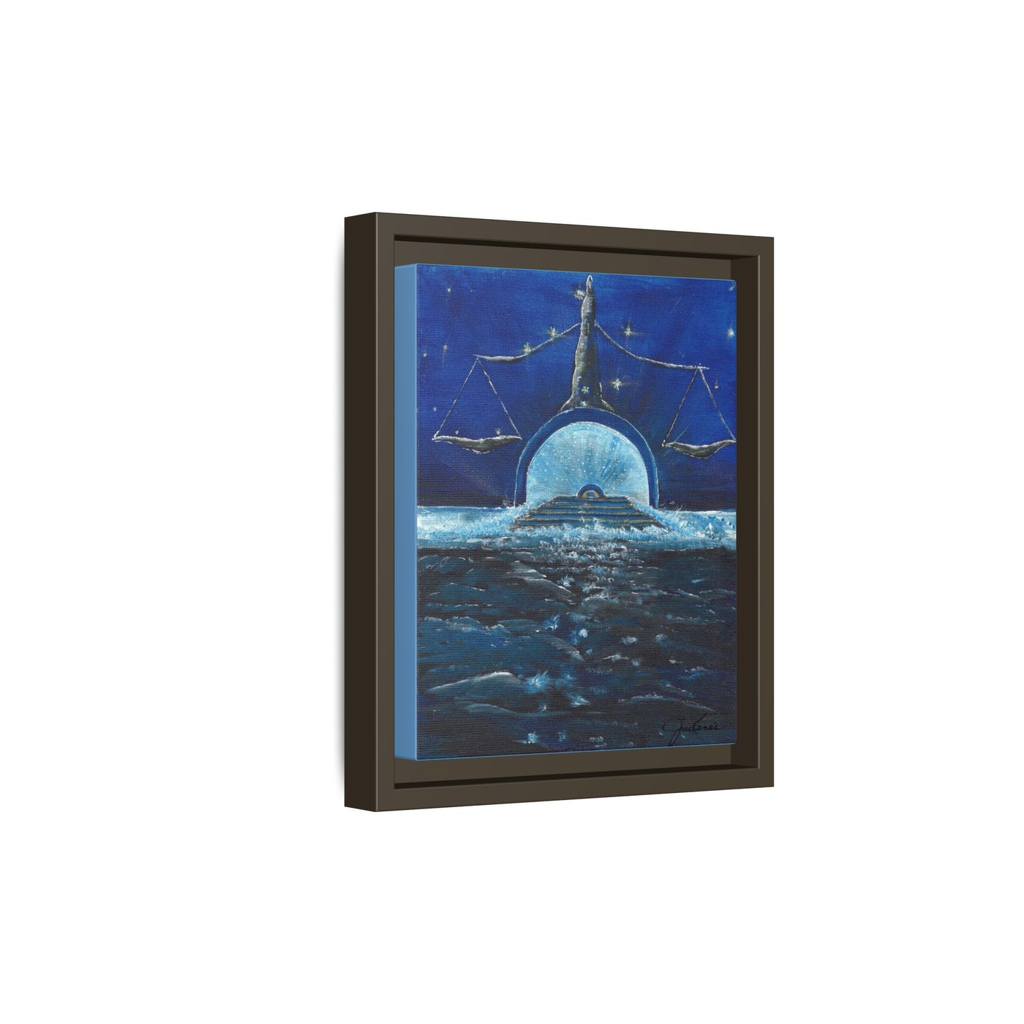 Libra Constellation and Scales Zodiac, Framed Canvas Print  Wall Art, Horoscope Astrology Decor, Gift for Libra, Constellation Art