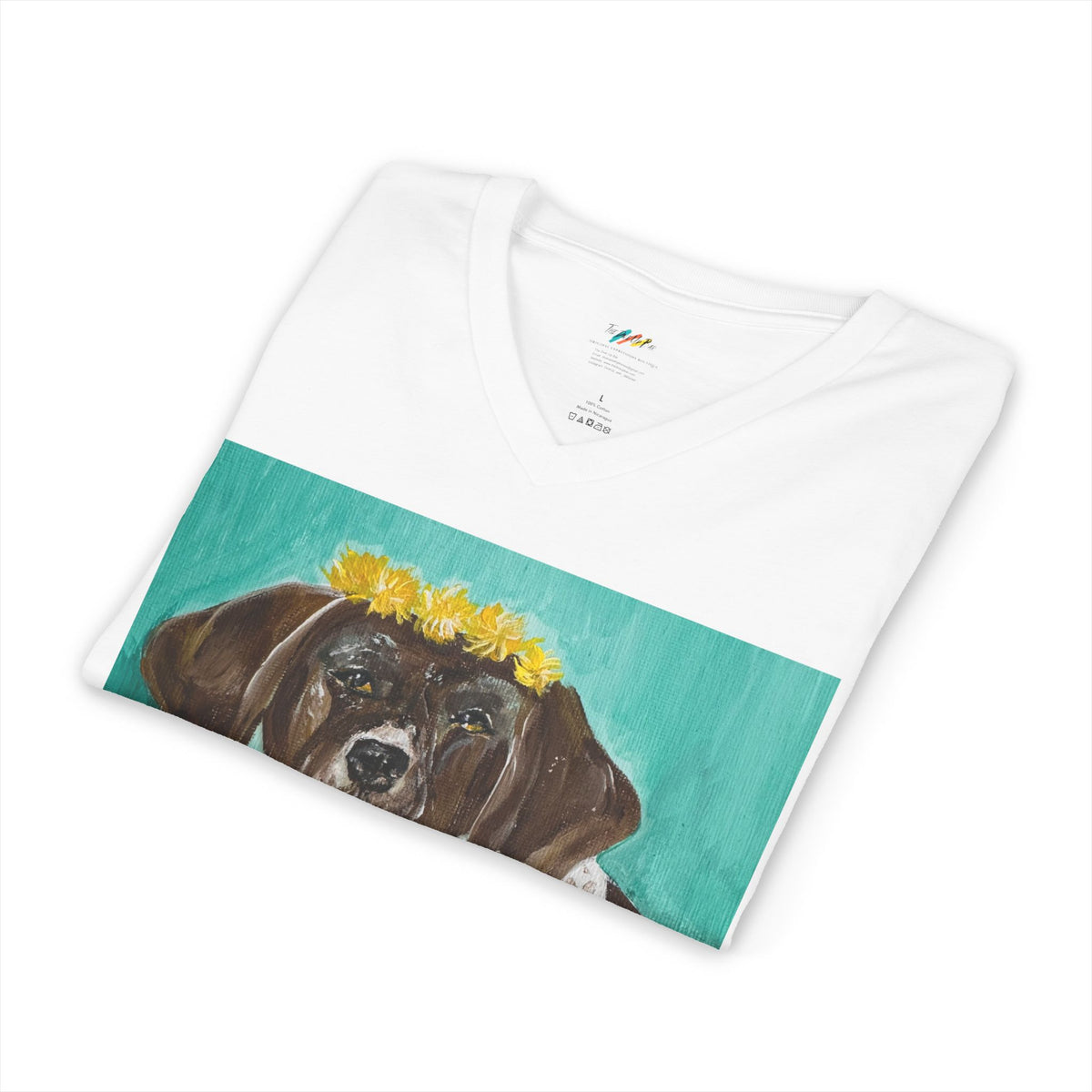 German Shorthair Pointer with Flower Crown T-Shirt | Dog Portrait Tee