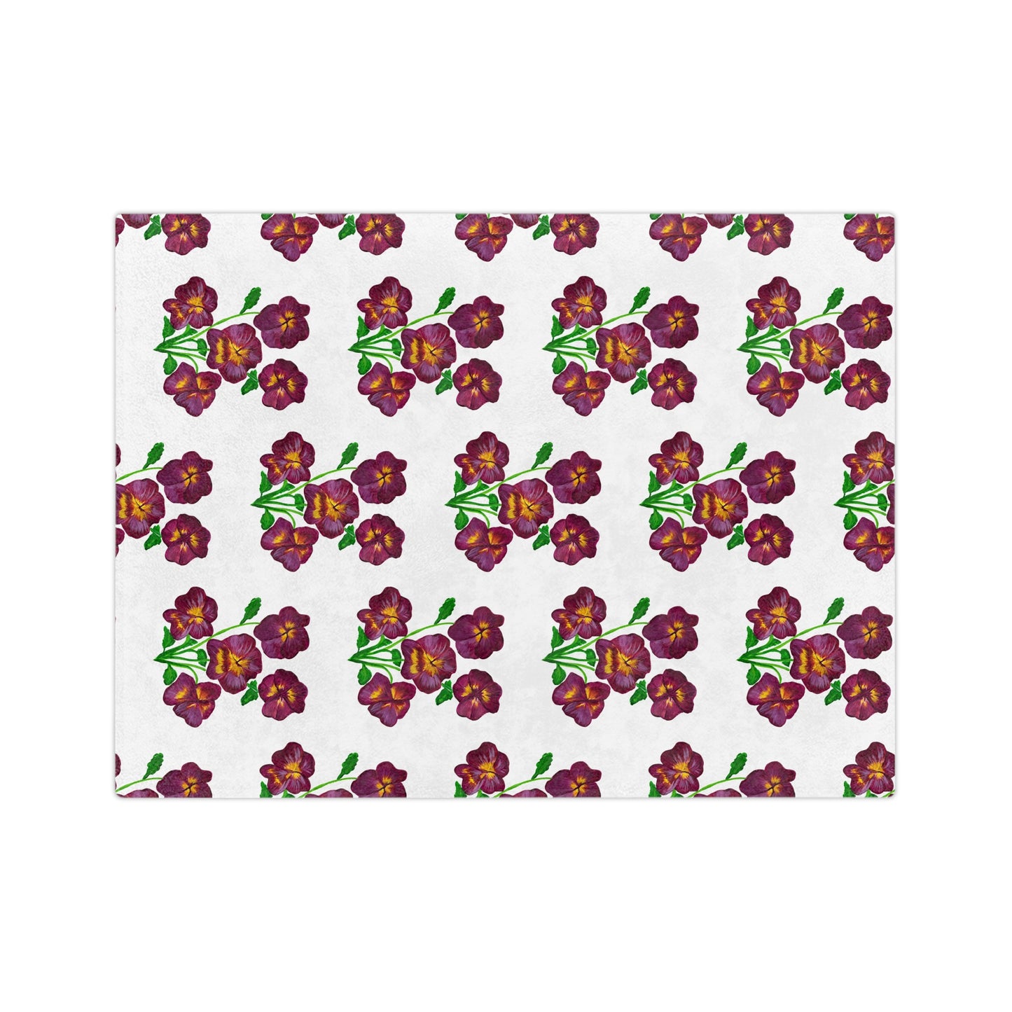 Chic Floral Blanket, painted pansies, Cozy Home Decor, Soft Throw Blanket, Ideal Gift for Women, Living Room Accent, Spring Decor