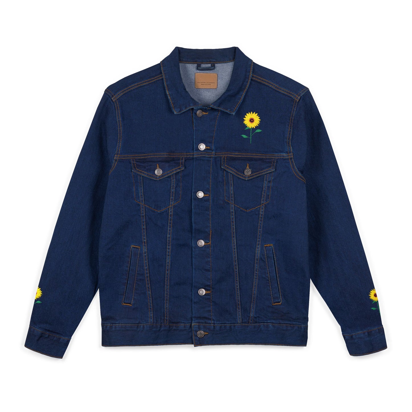 Sunflowers Embroidered Denim Jacket