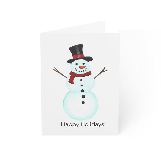 Holiday Snowman Greeting Cards | Seasonal Cheer for Christmas, New Year, and Winter Celebrations, Ideal for Wishes and Invitations, Set of