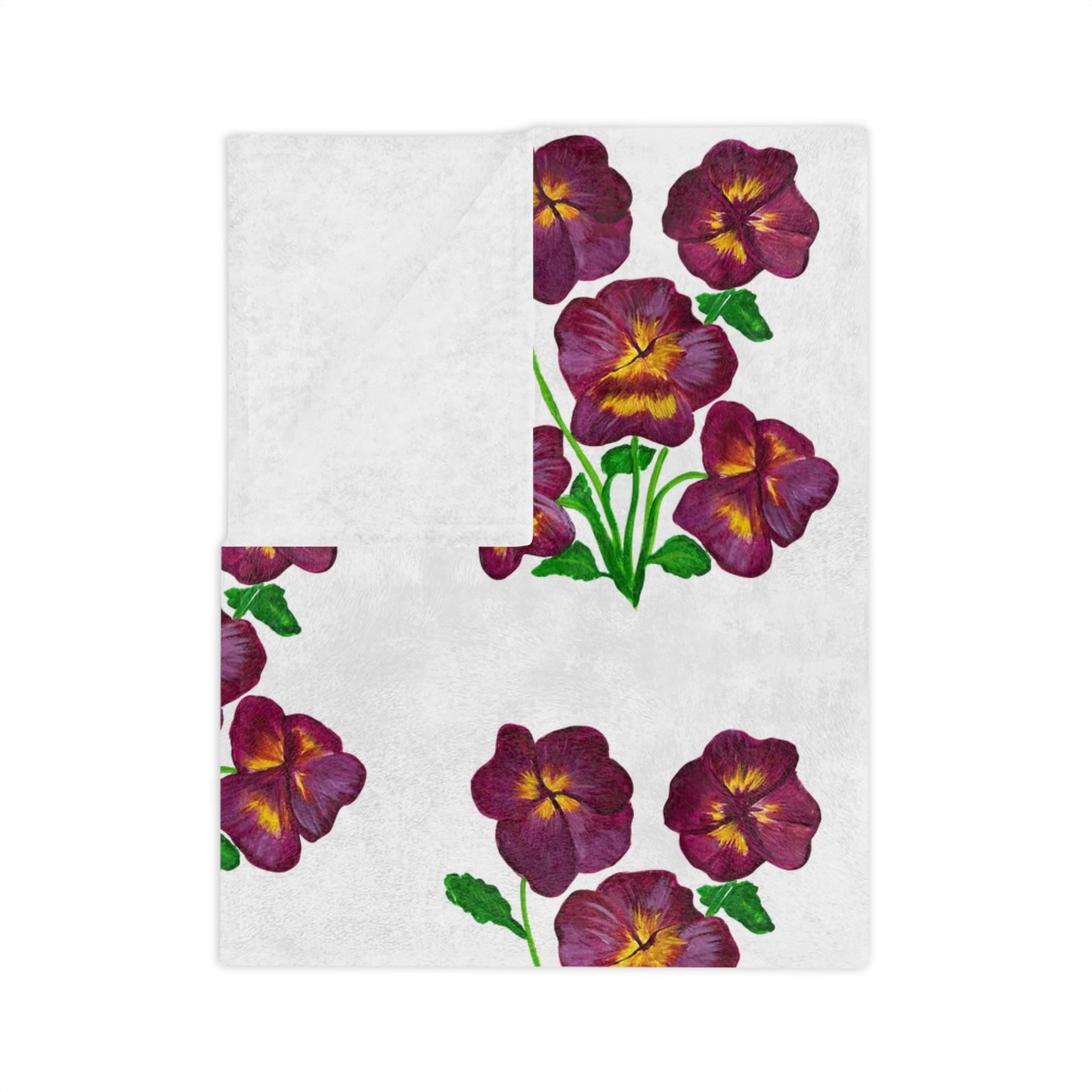 Chic Floral Blanket, painted pansies, Cozy Home Decor, Soft Throw Blanket, Ideal Gift for Women, Living Room Accent, Spring Decor