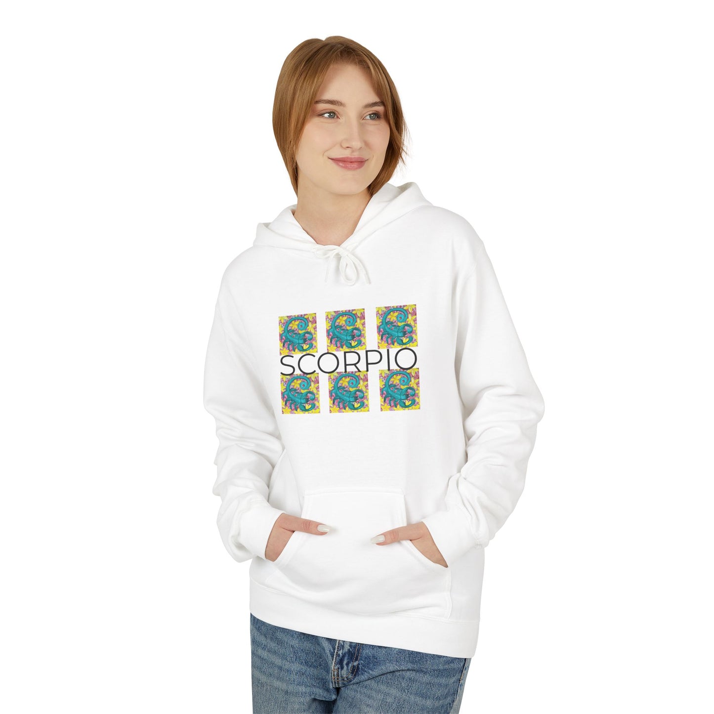 Scorpio Fleece Hoodie, Zodiac Sweatshirt, Astrology Pullover, Star Sign Gift, Horoscope Clothing