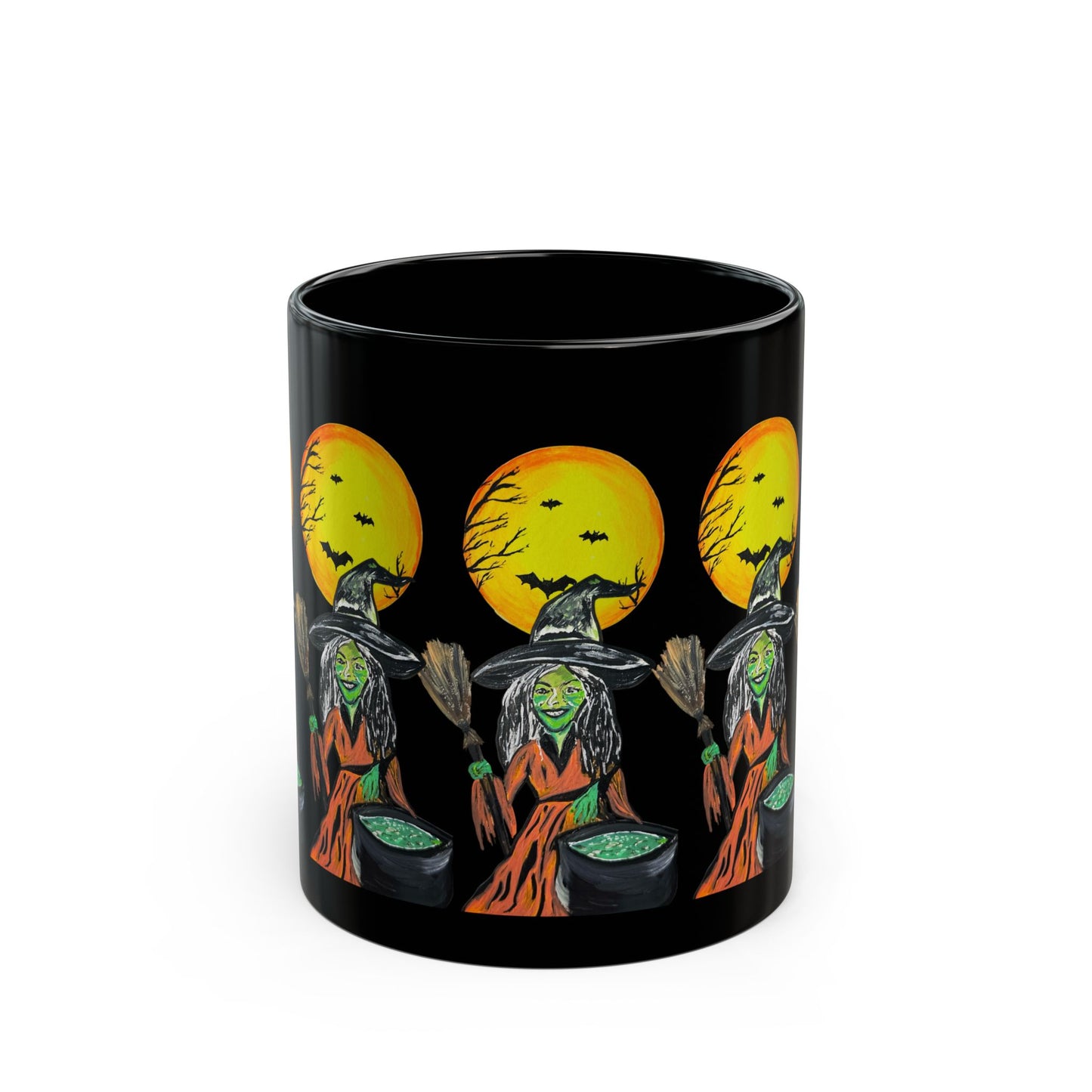Halloween Witchy Mug, Spooky Black Coffee Cup, 11oz, 15oz, Halloween Decor, Halloween Gift, Witch Mug