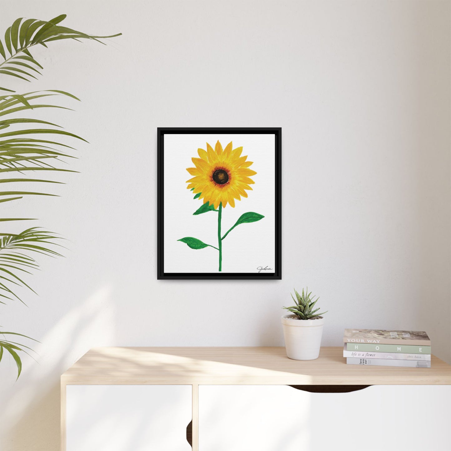 Framed Canvas Print ,  Sunflower! - Wall Art, Home Decor, Matte Canvas, Framed, Multi-color