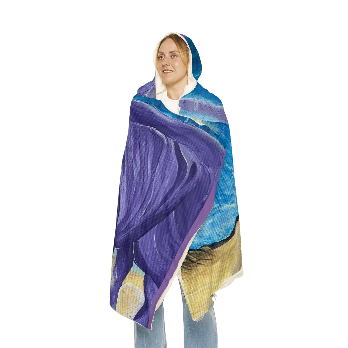 Purple Taurus Bull Pattern Snuggle Blanket | Hooded Throw