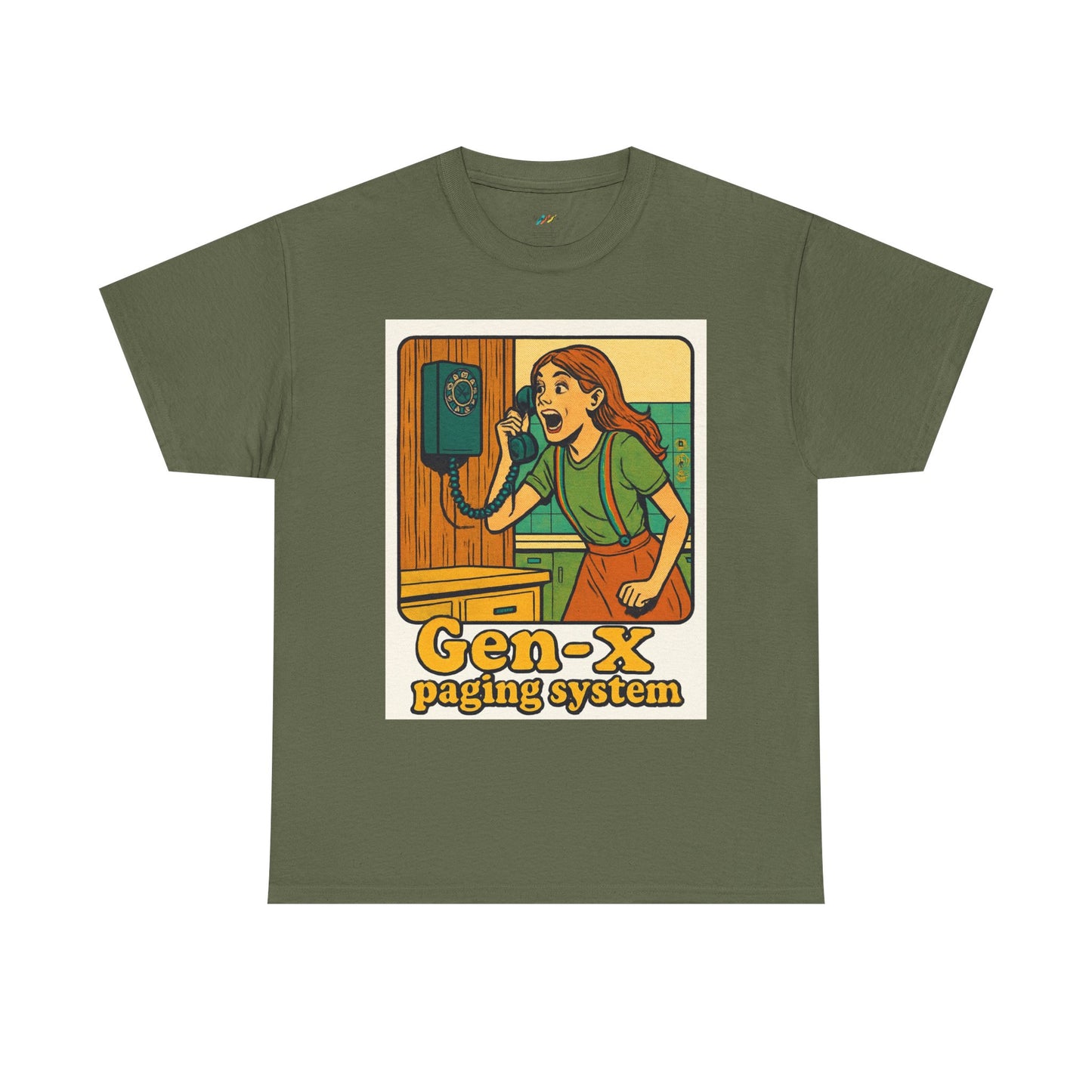 Gen-X Paging System Tee - Nostalgic Unisex Heavy Cotton T-Shirt, Retro Gift for Gen X, 80s Apparel, Vintage Vibe, Fun Casual Wear