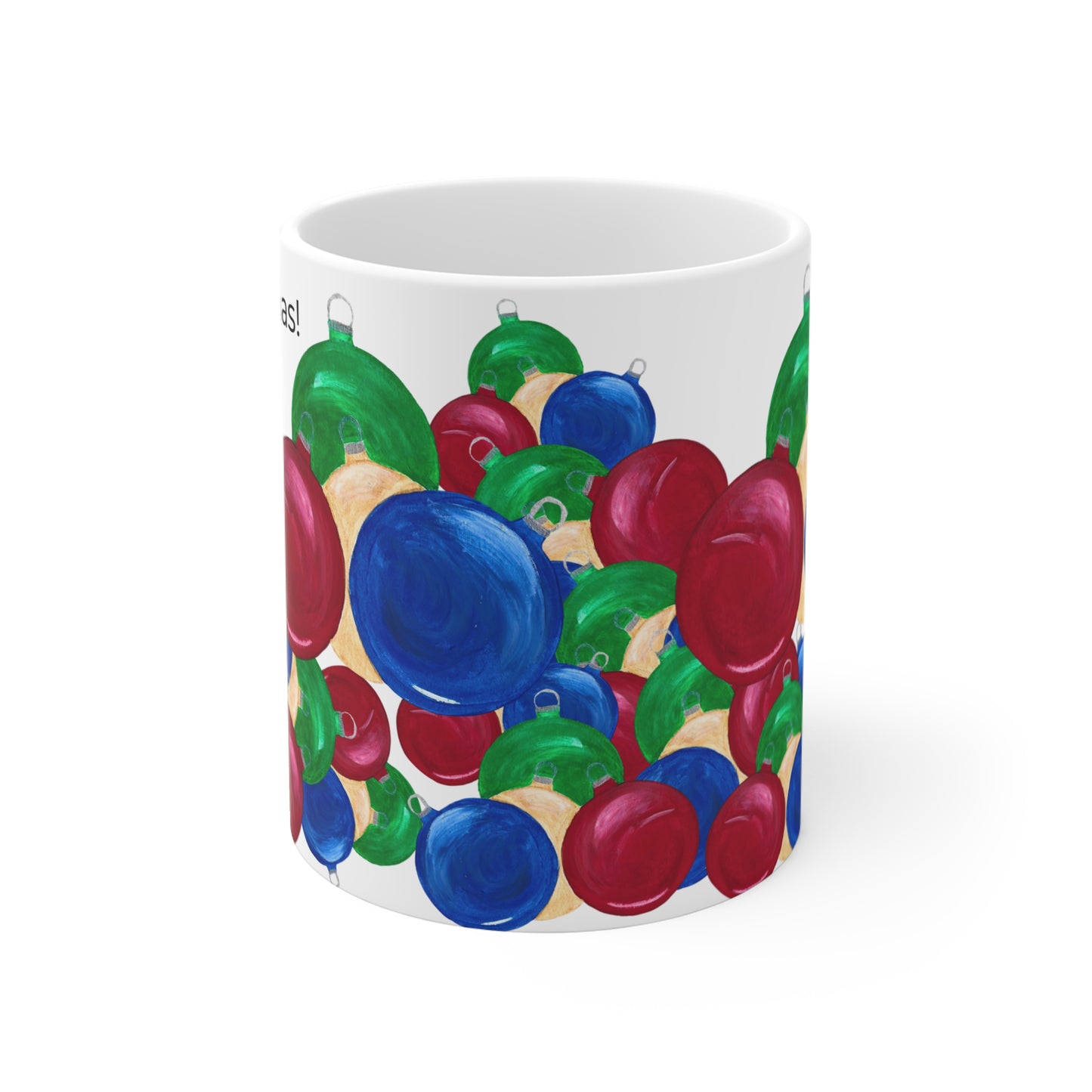 Christmas Ornament Mug - Merry Christmas Coffee Cup, Holiday Gift for Him, Her, Decorative Drinkware, Festive Kitchen Decor