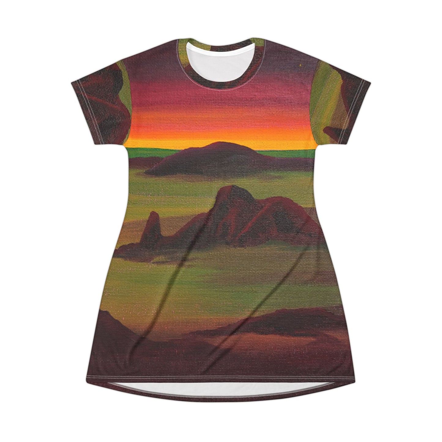 Desert Sunrise T-Shirt Dress | Sunrise Desert Print, Original Art by Jill Renee