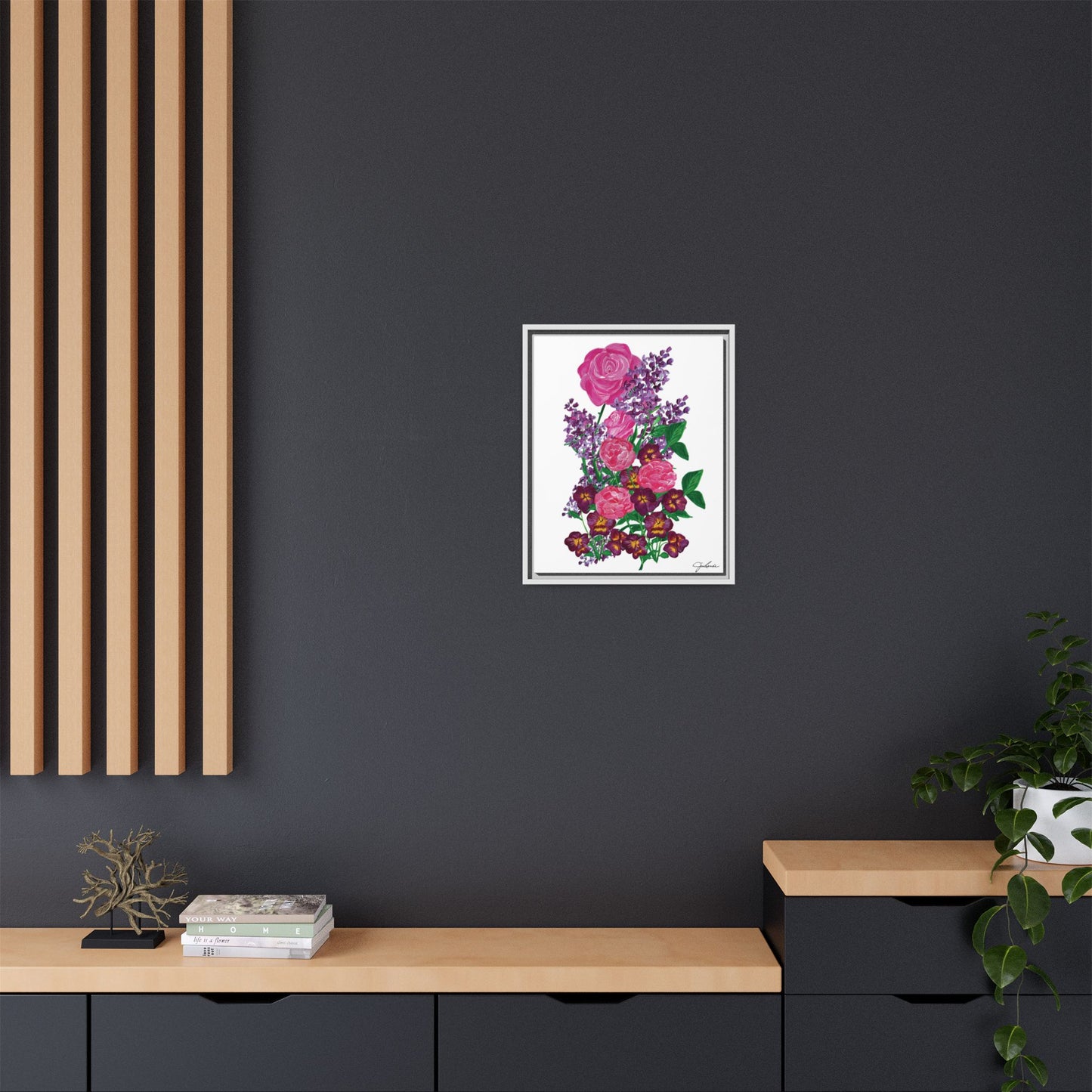 Framed Canvas, Botanical Bouquet - Wall Art, Home Decor, Matte Canvas Print, Multi-color