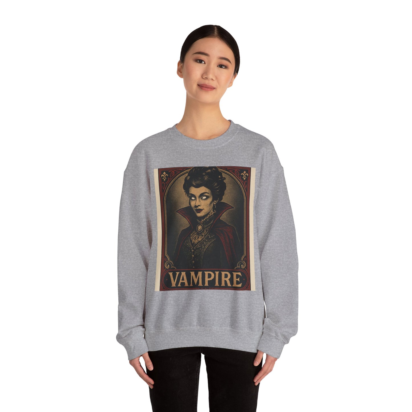 Vintage Style Spooky Vampire Crewneck Sweatshirt