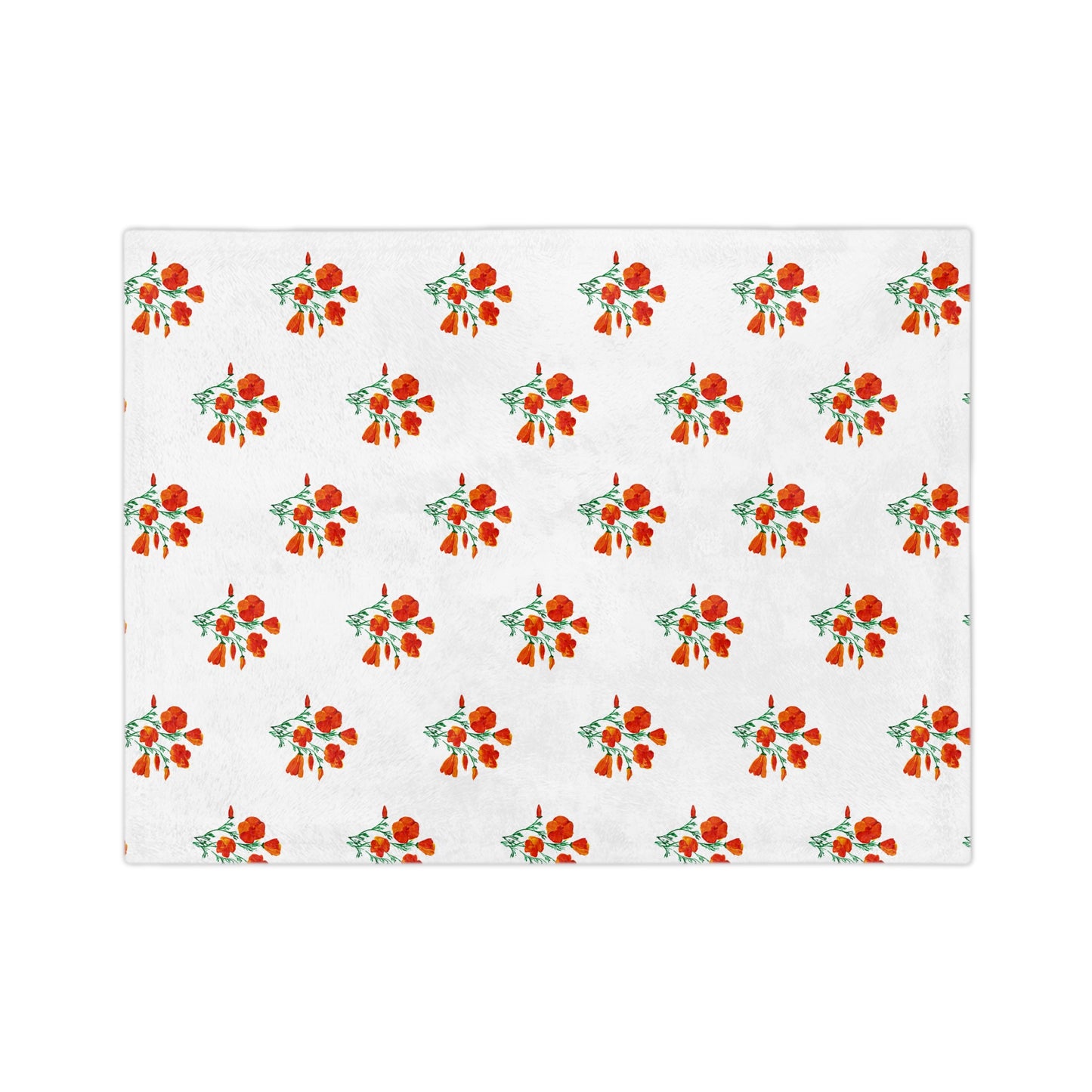 Chic Floral Blanket, painted California Poppies, Cozy Home Decor, Soft Throw Blanket, Ideal Gift, Living Room Accent, Spring Decor