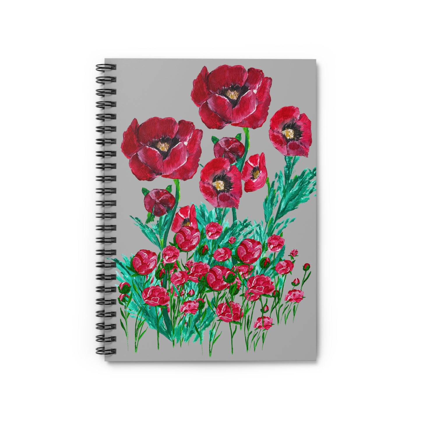 Floral Spiral Notebook - Ruled Lines | Aesthetic Journal for Note-taking, Doodling, Gifts, Study Organizer, Floral Art