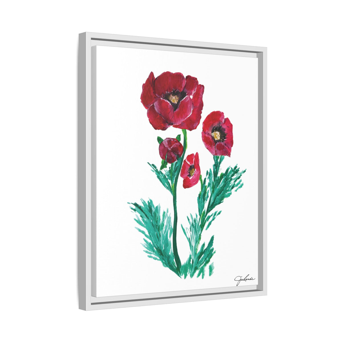 Canvas Print, Poppies - Framed Wall Art, Matte Canvas Decor, Multi-color Poppies Artwork, Floral Home Decor, Botanical Wall Hanging, Gift