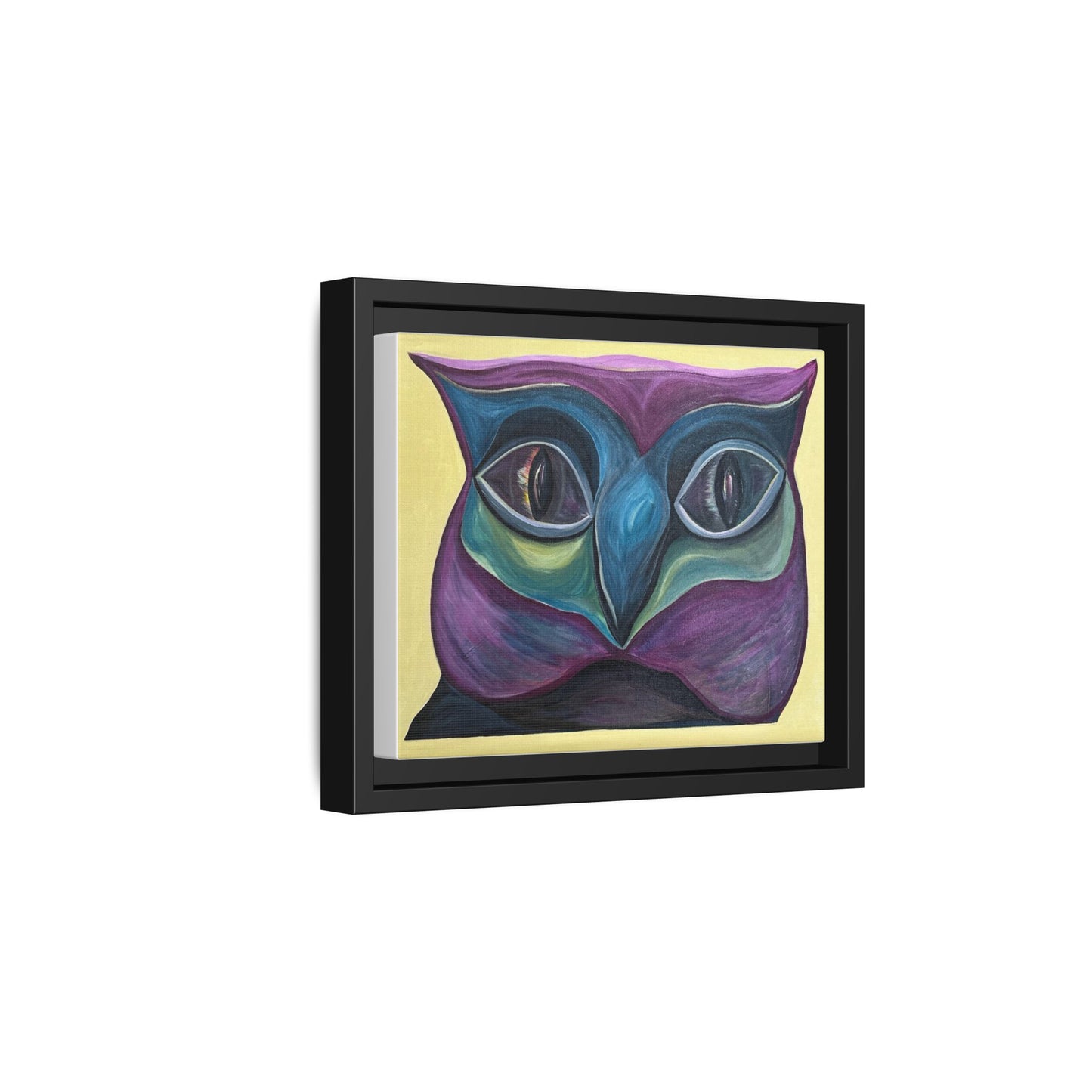 Abstract Colorful Owl Painting Matte Canvas, Framed | Modern Wall Art