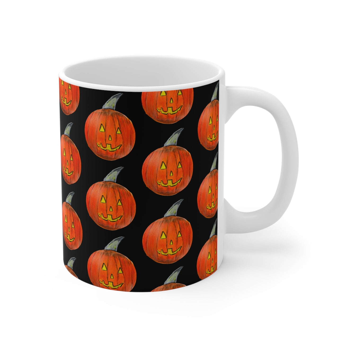 Halloween Mug, Spooky Drink Cup, Fall Day Hot Beverage, Glossy Jack-o'lantern Kitchen Decor, Halloween Holiday Gift