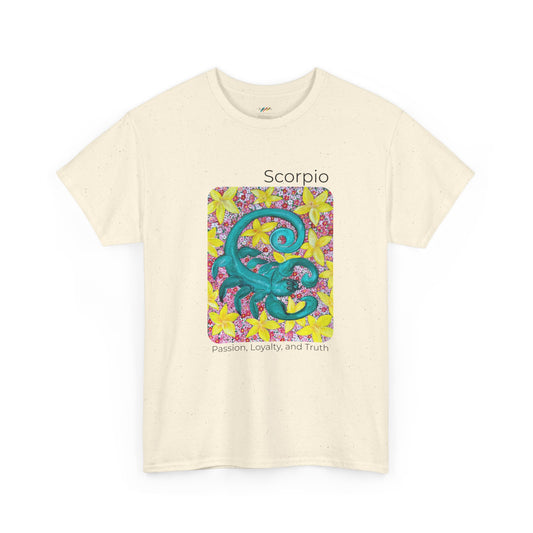 Scorpio Zodiac T-Shirt, Passion, Loyalty, and Truth, Horoscope Shirt, Colorful Tee, Unisex Heavy Cotton, Gift for Astrology Lovers, Birthday