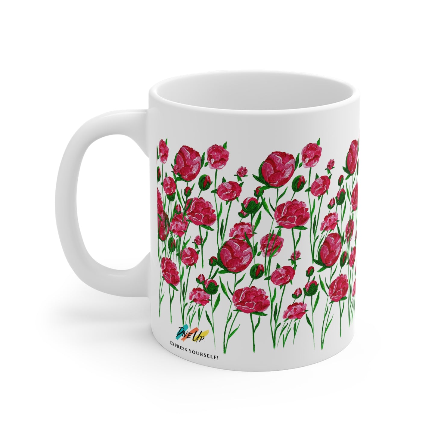 Peonies in Abundance - Ceramic Mug 11oz -