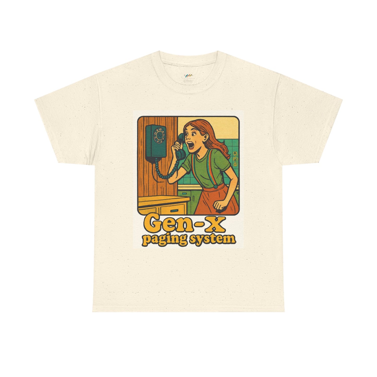 Gen-X Paging System Tee - Nostalgic Unisex Heavy Cotton T-Shirt, Retro Gift for Gen X, 80s Apparel, Vintage Vibe, Fun Casual Wear
