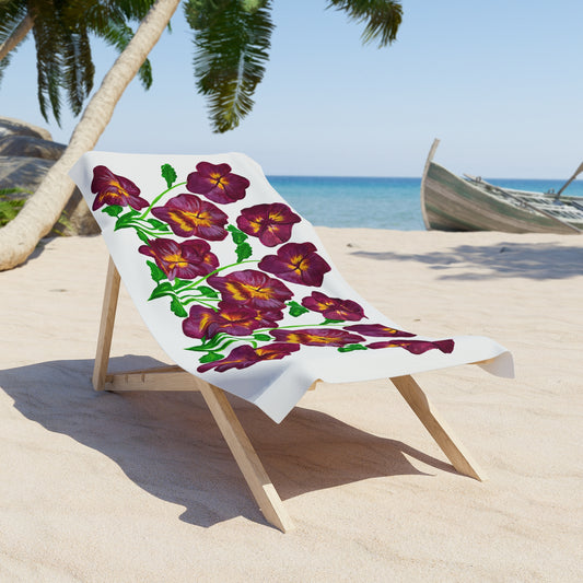 Pansy Floral Beach Towel - Beautiful and Versatile Floral Print Towel, Large Bath Towel, Flower Design Towel, Pansy Print Towel, Beach