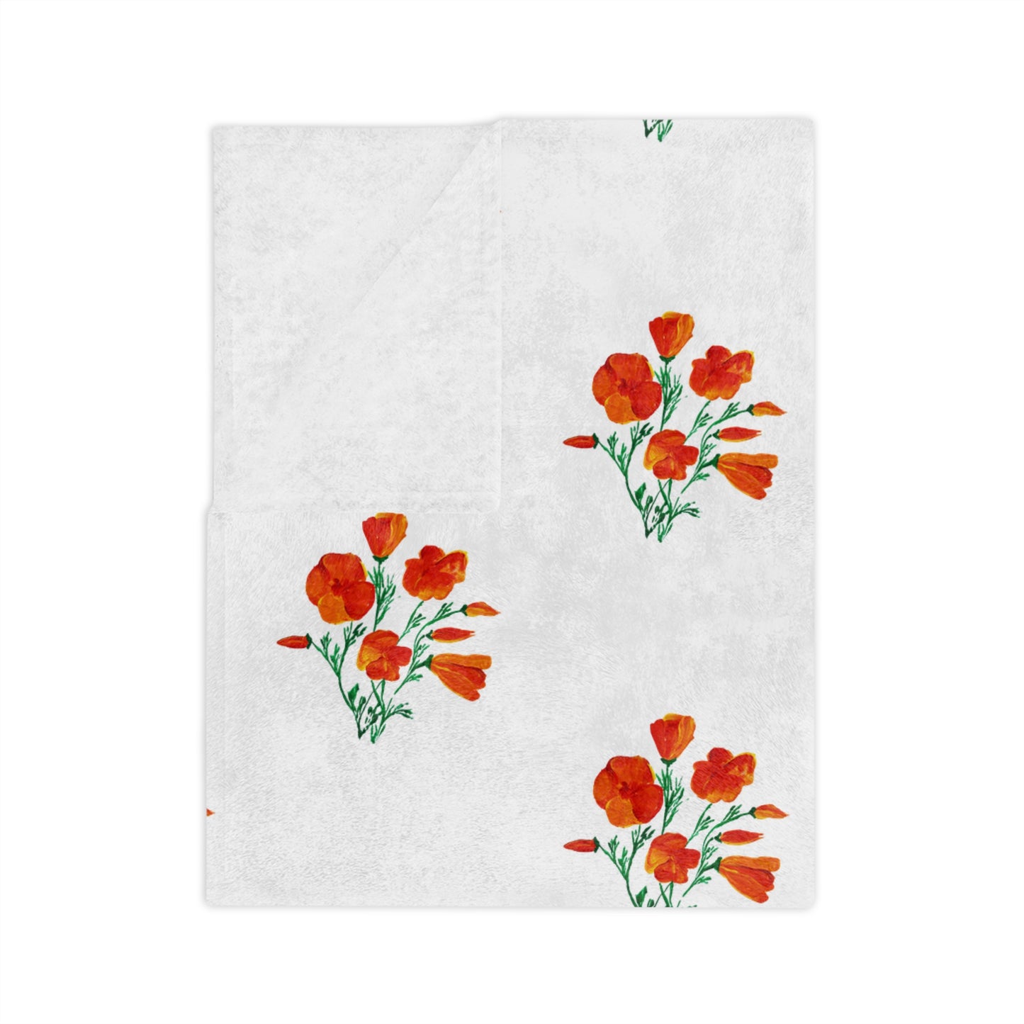 Chic Floral Blanket, painted California Poppies, Cozy Home Decor, Soft Throw Blanket, Ideal Gift, Living Room Accent, Spring Decor