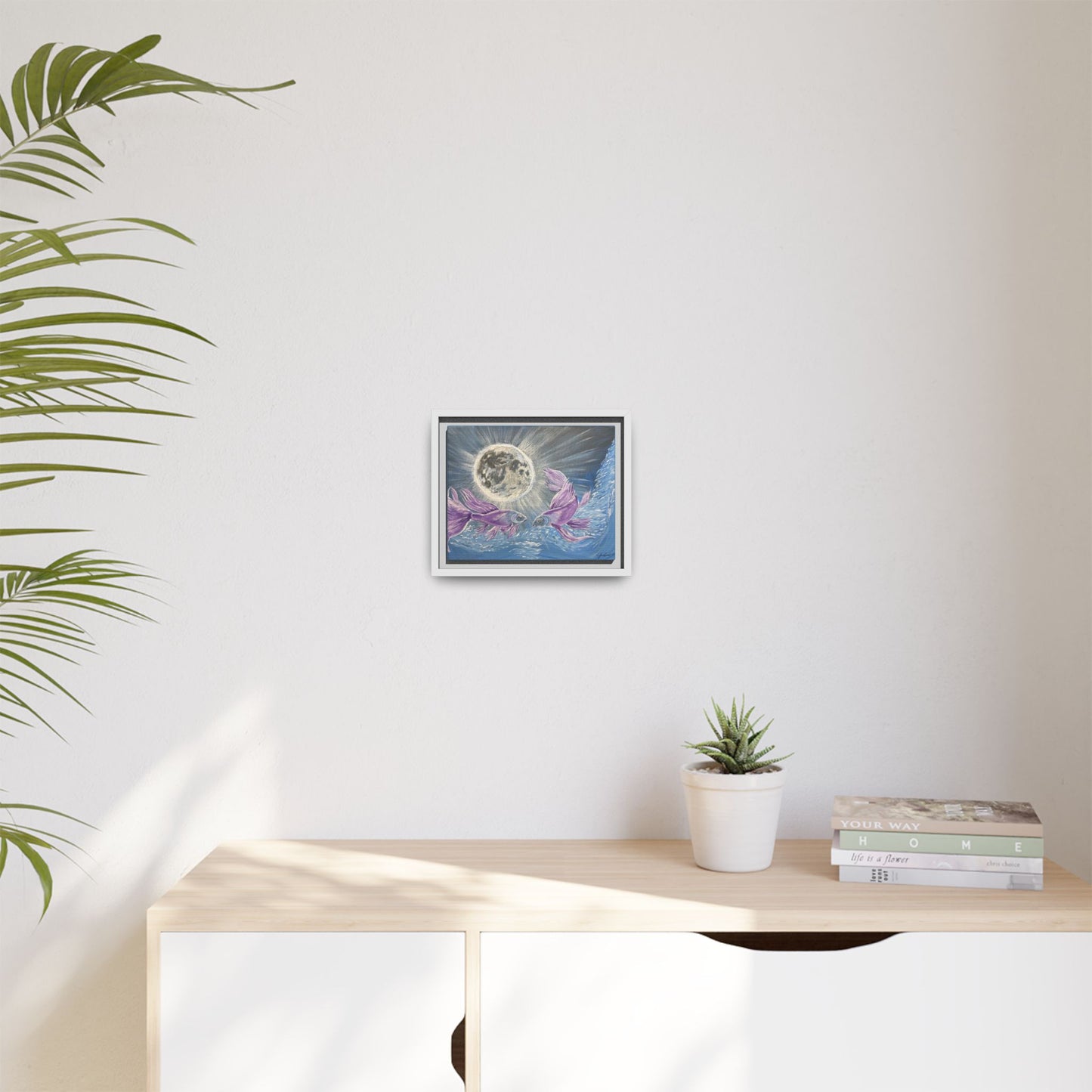 'Moonlit Pisces' Framed Canvas Print