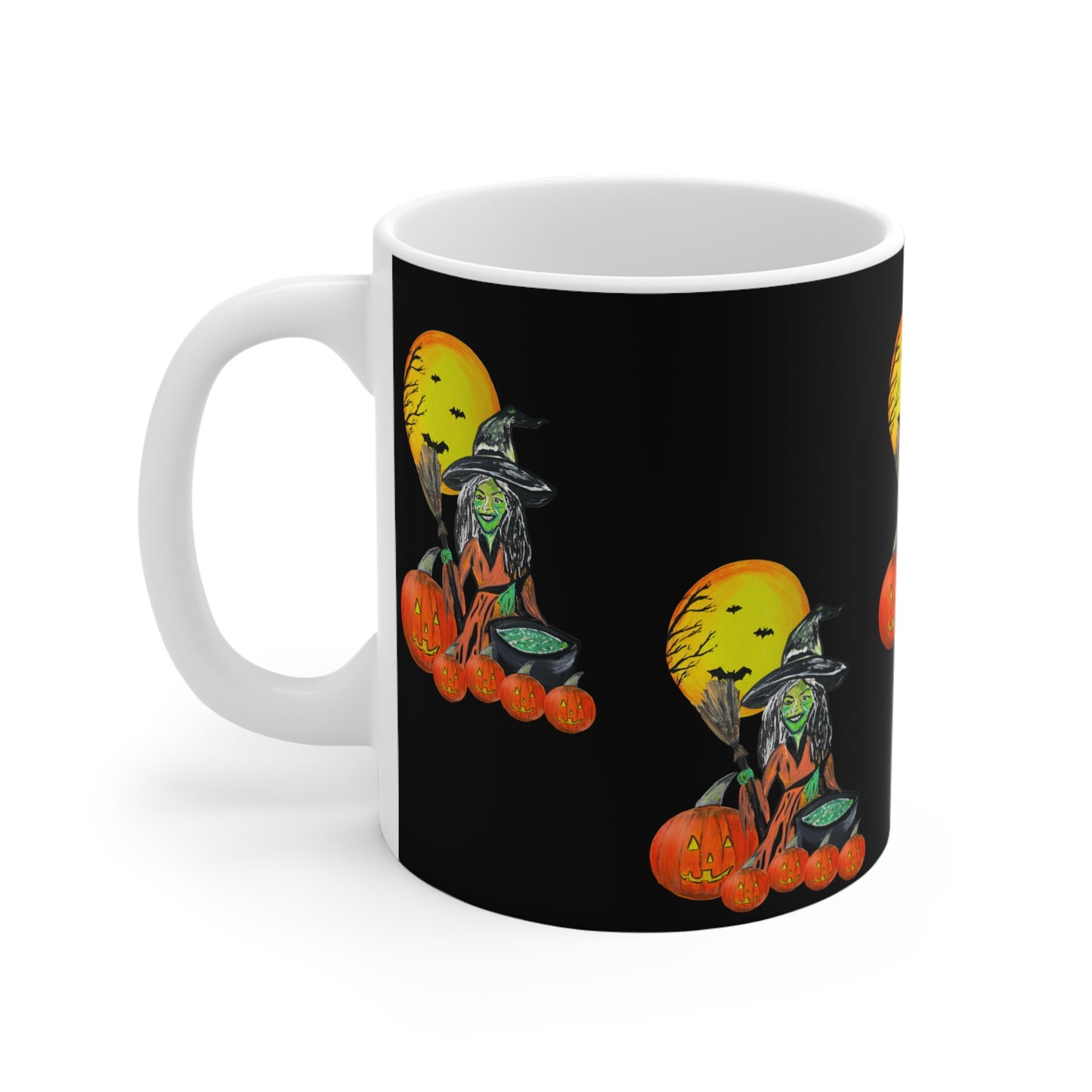 Witchy Halloween Jack-o'lantern Moon Design - mug 11 oz