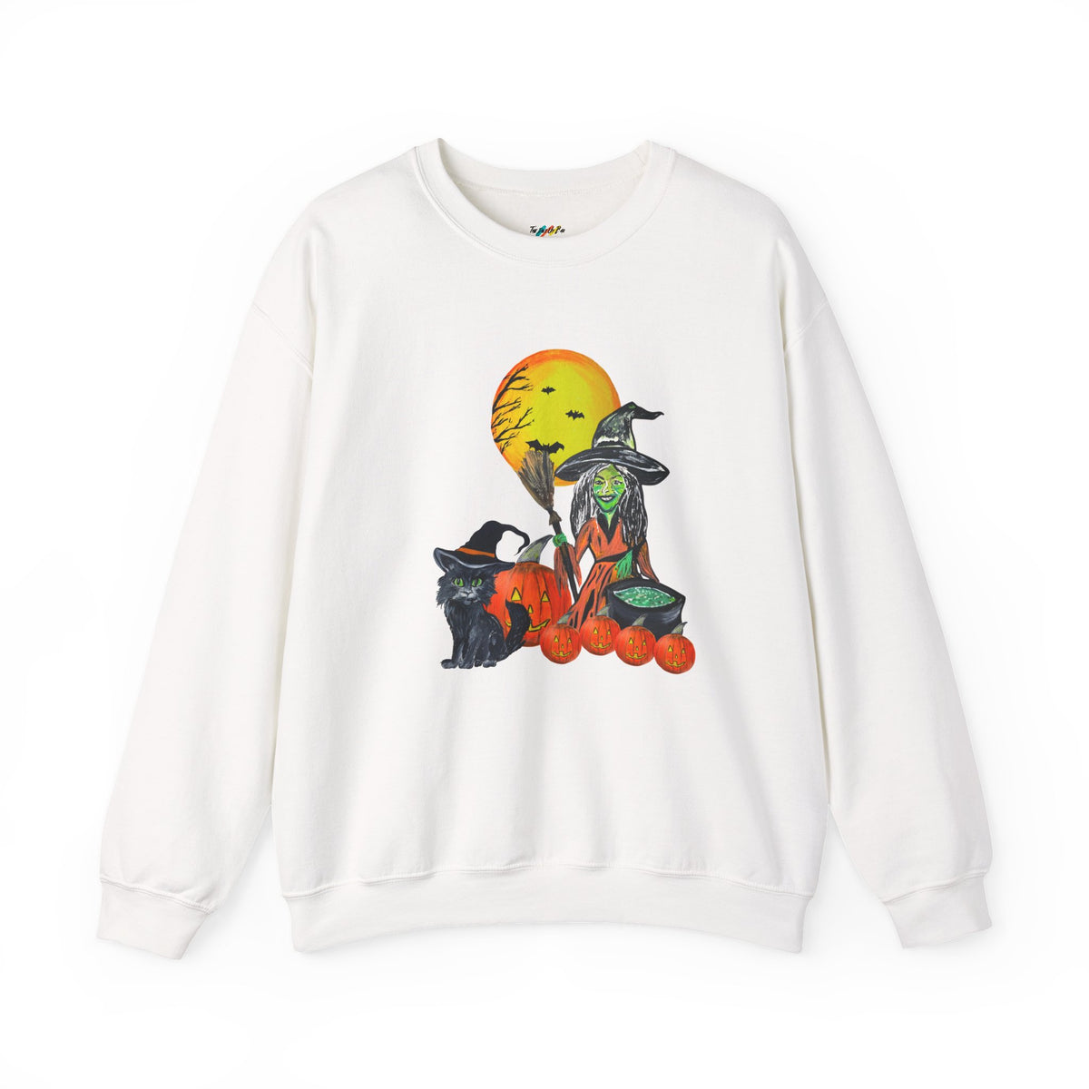 Halloween Witch Brew & Spooky Kitten Crewneck Sweatshirt