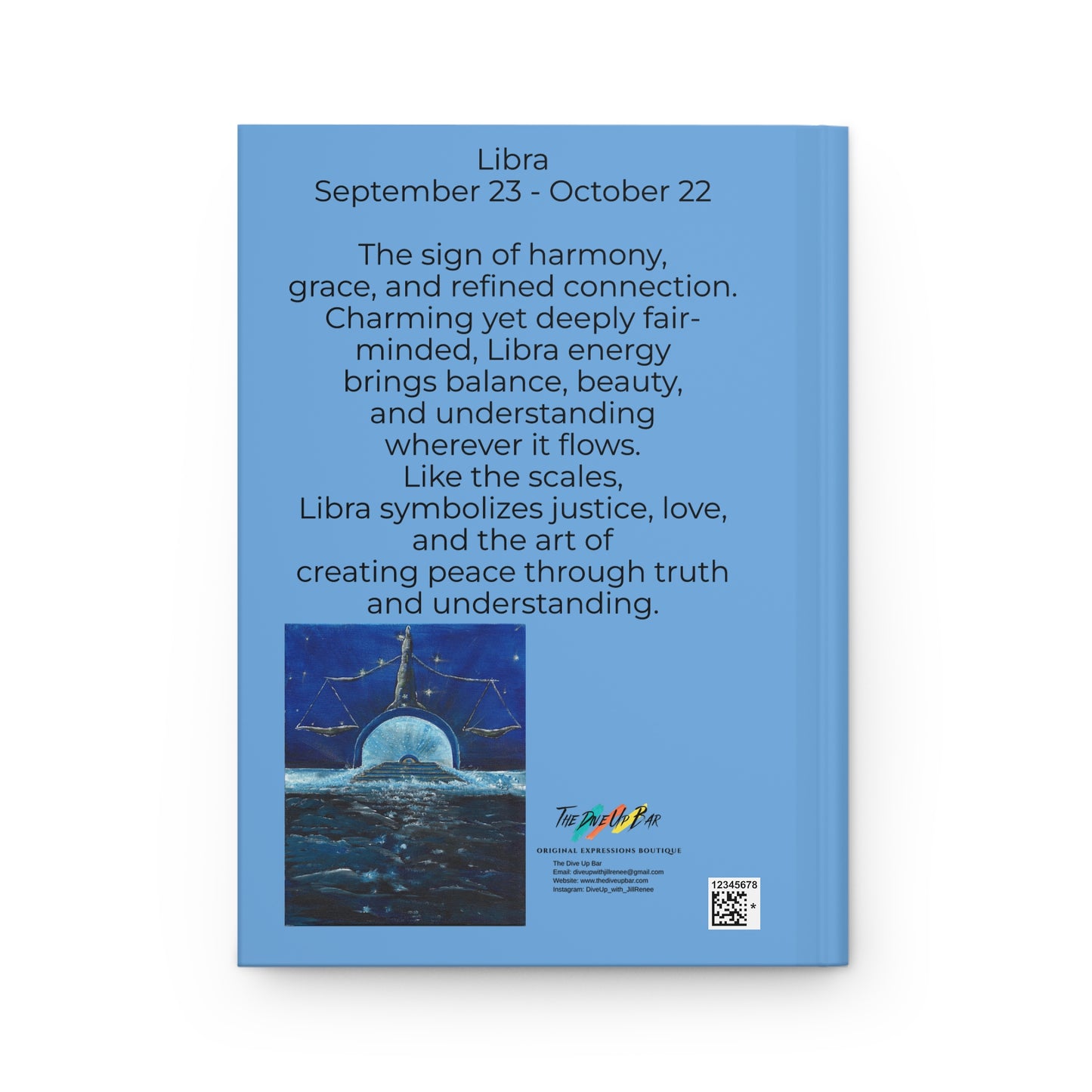 Libra Hardcover Journal, balance through truth and understanding - Zodiac Notebook, Astrology Diary, Constellation Planner