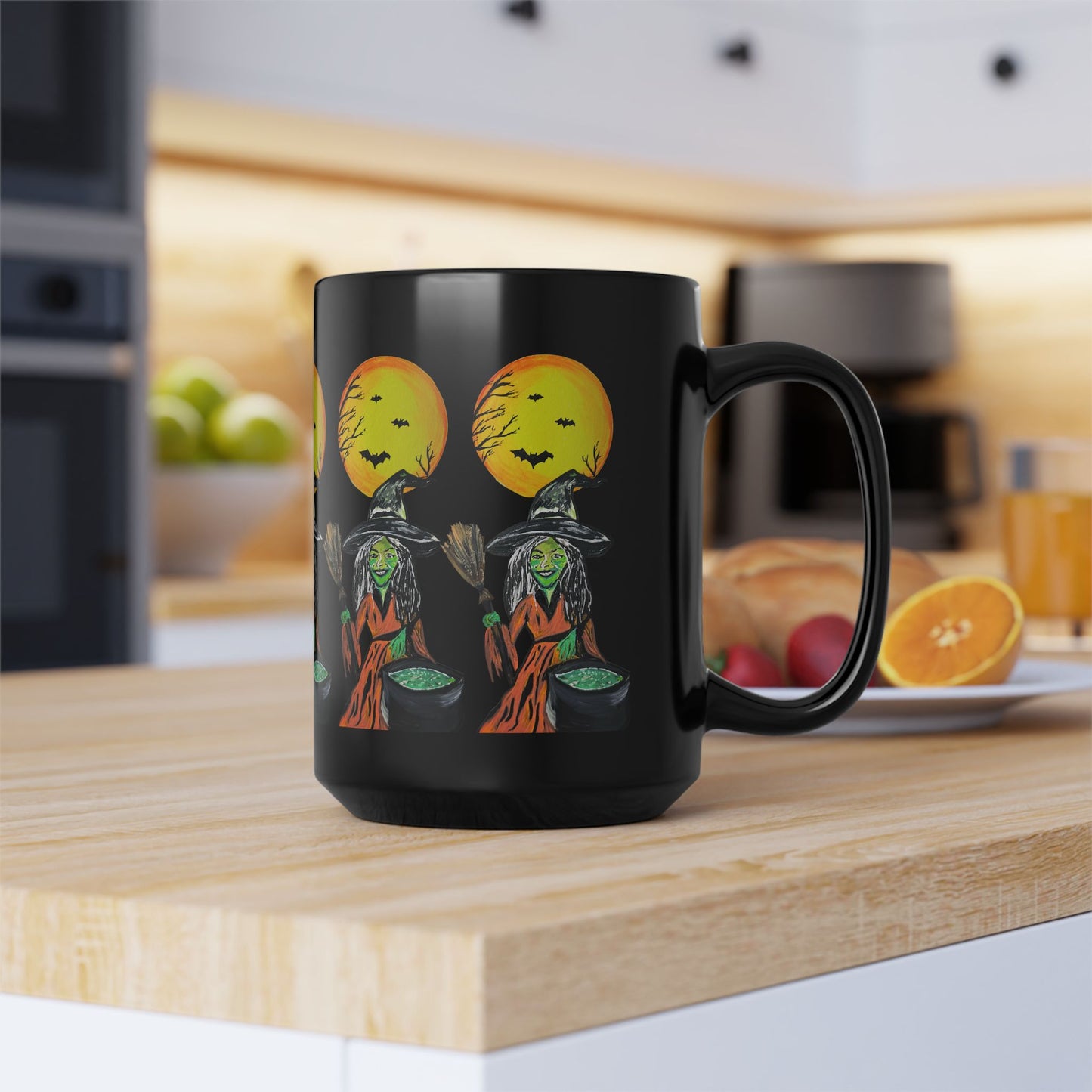 Halloween Witchy Mug, Spooky Black Coffee Cup, 11oz, 15oz, Halloween Decor, Halloween Gift, Witch Mug