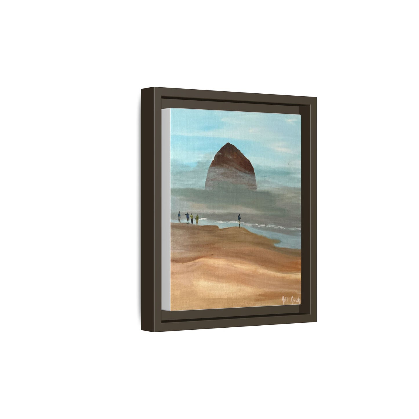 Fog Burning Off Haystack RockCanvas Print, Coastal Seascape Artwork, Pacific Northwest Wall Decor,, Haystack Rock Fog Art