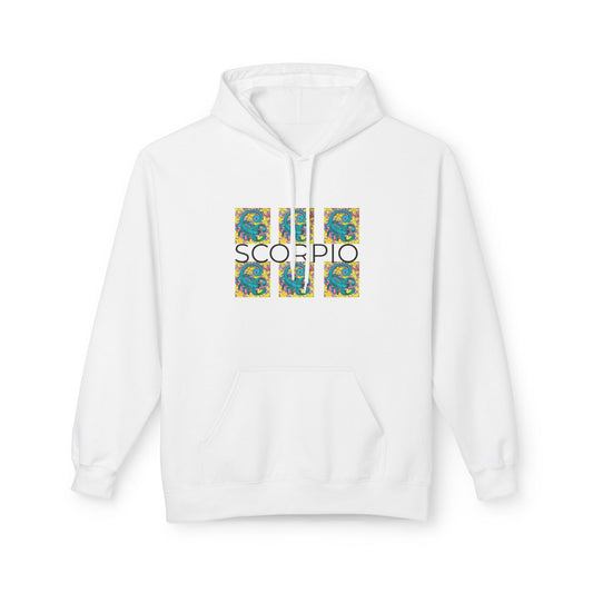 Scorpio Fleece Hoodie, Zodiac Sweatshirt, Astrology Pullover, Star Sign Gift, Horoscope Clothing