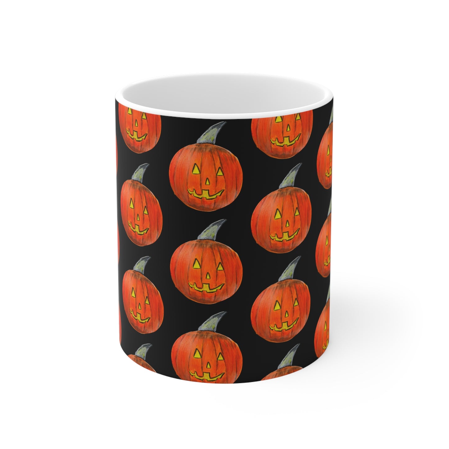 Halloween Mug, Spooky Drink Cup, Fall Day Hot Beverage, Glossy Jack-o'lantern Kitchen Decor, Halloween Holiday Gift